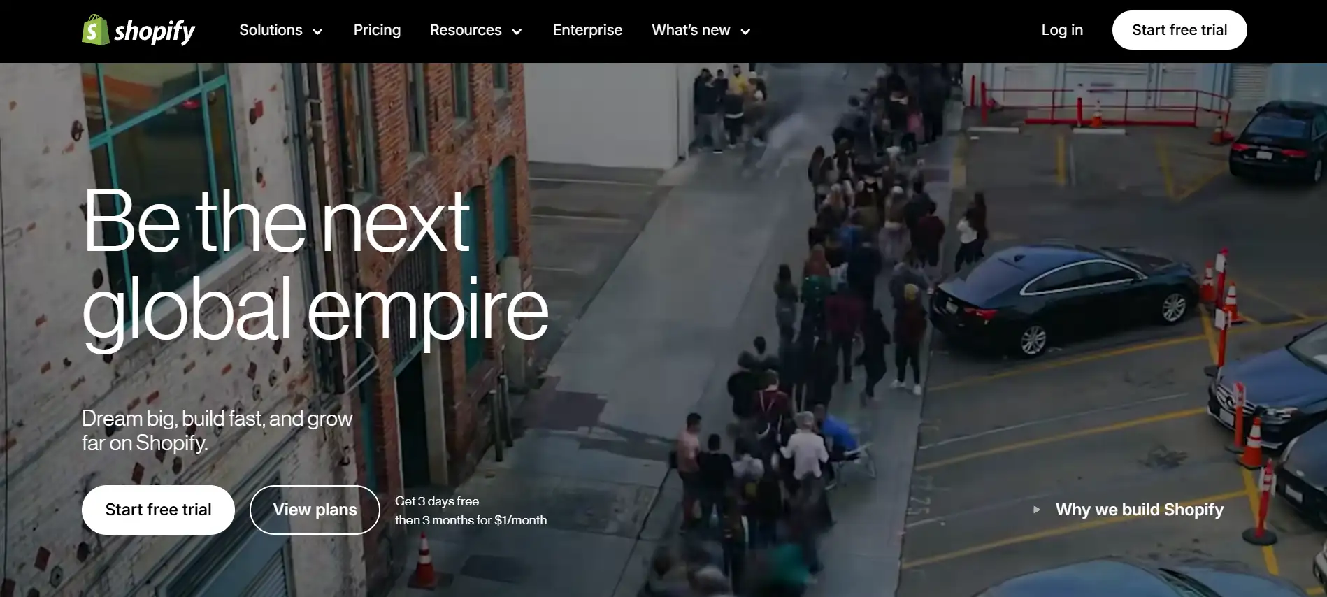 Shopify's homepage