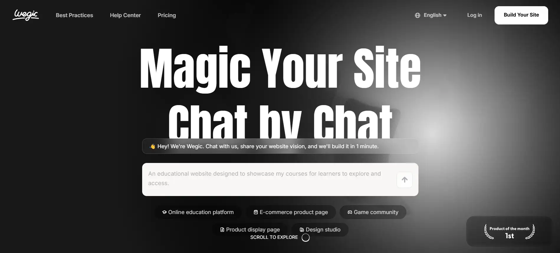 Build a unique website by chatting