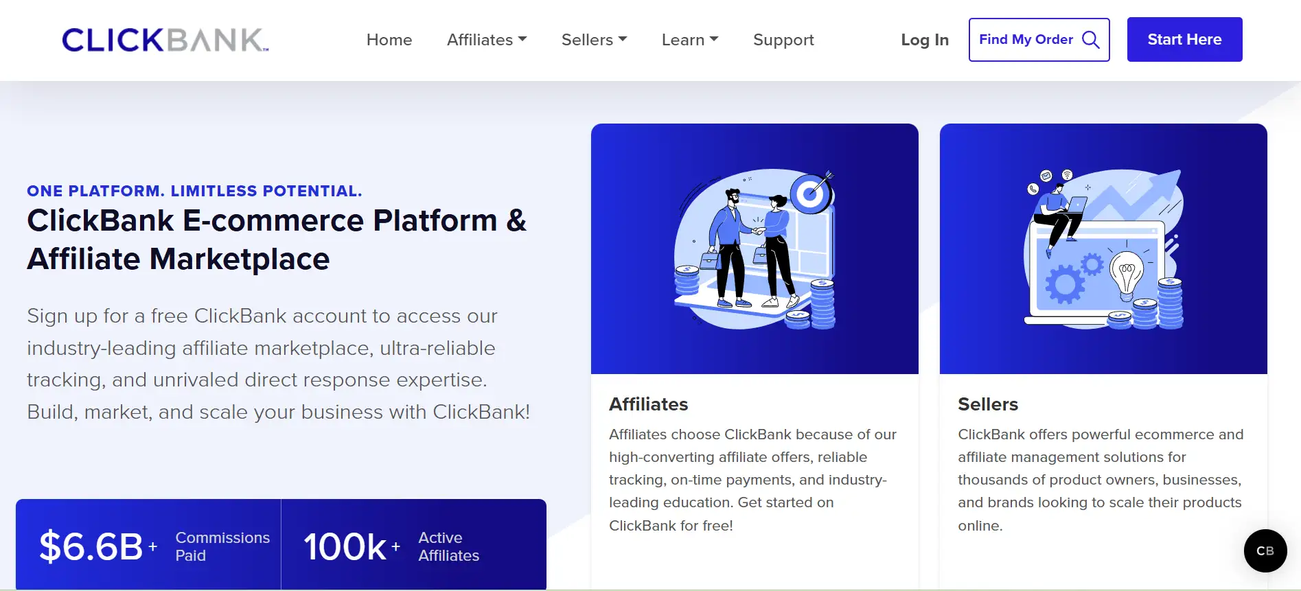 ClickBank's homepage