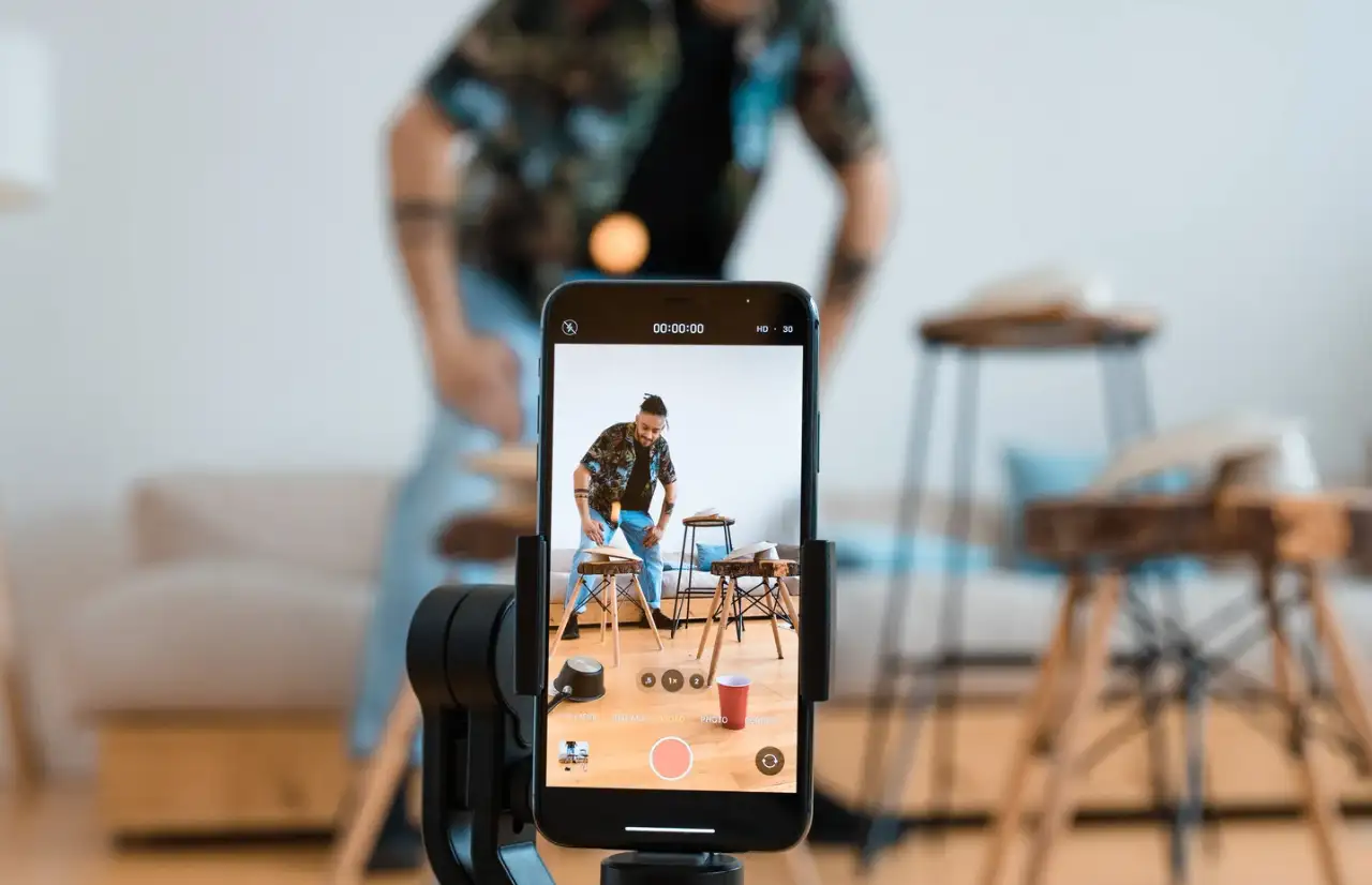 a man is recording