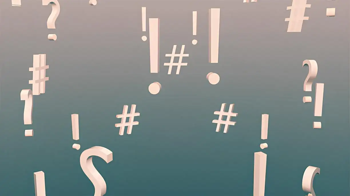 many tags, exclamation marks and question marks gathered together