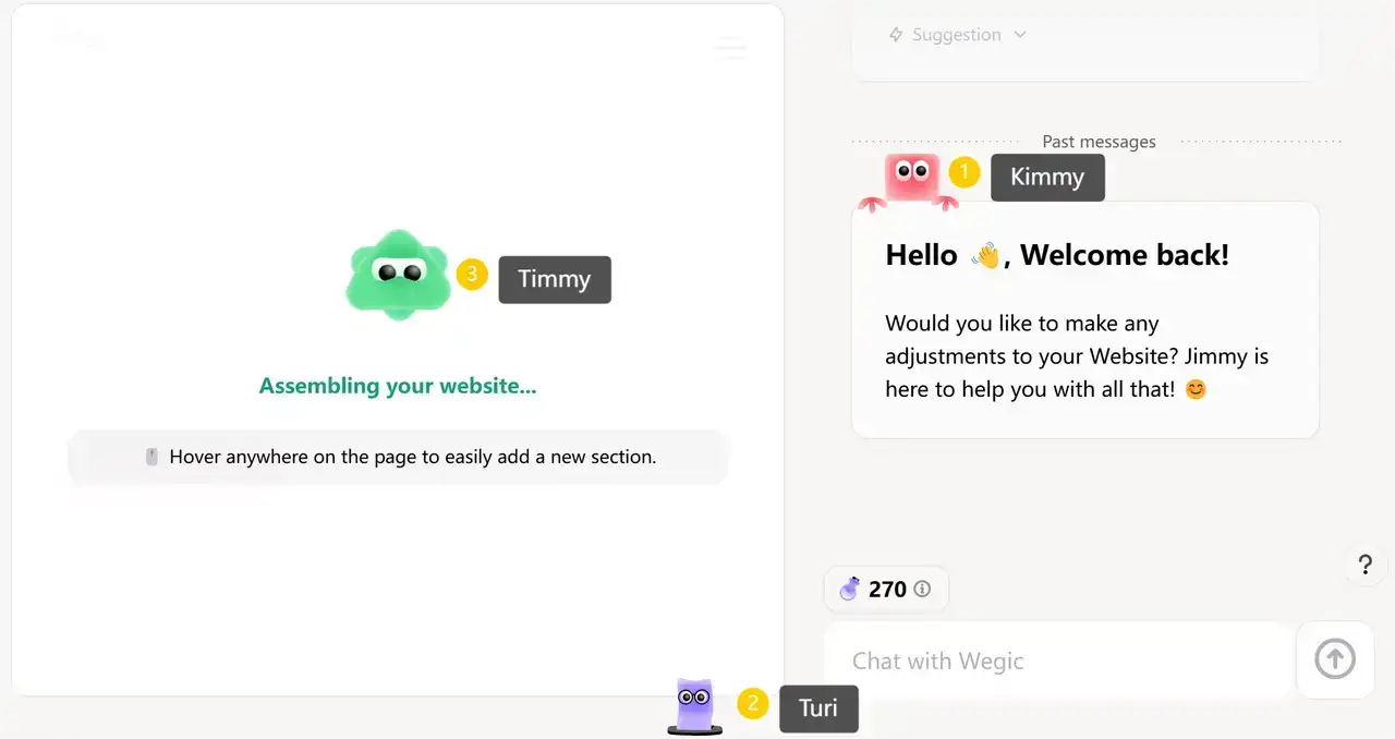 wegic makes website creation easy by chat