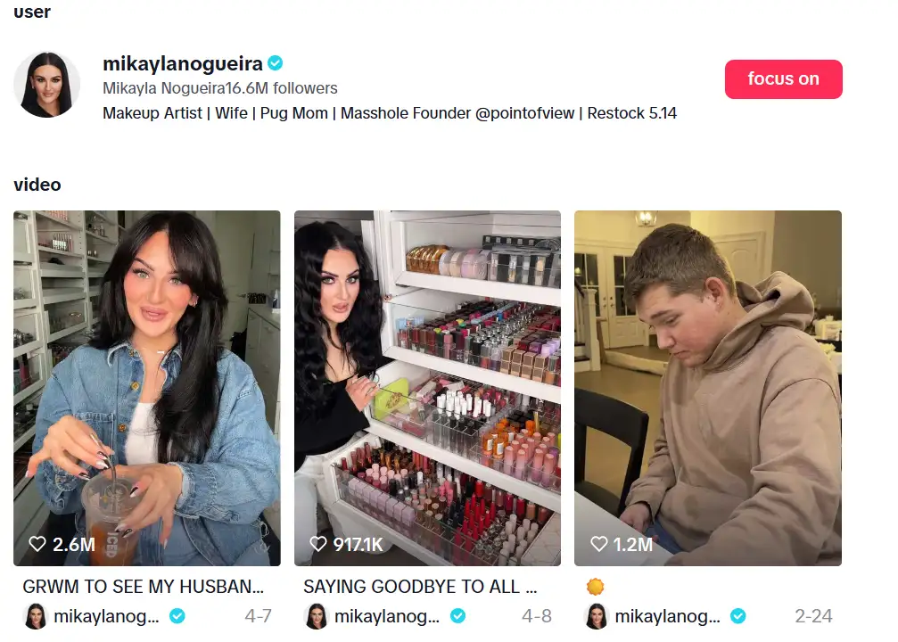 a famous creator of beauty tutorials