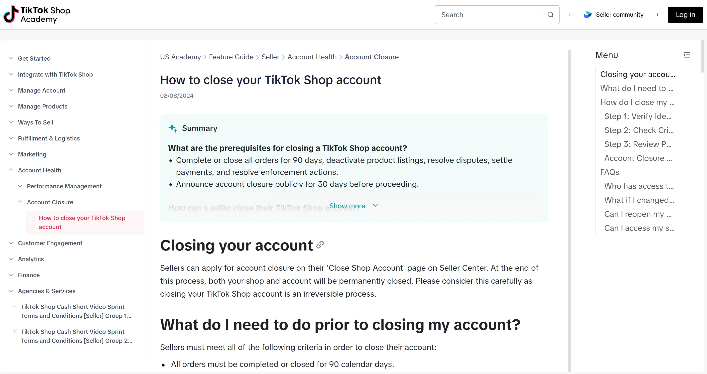 TikTok's official guide on how to turn off TikTok Shop for creators