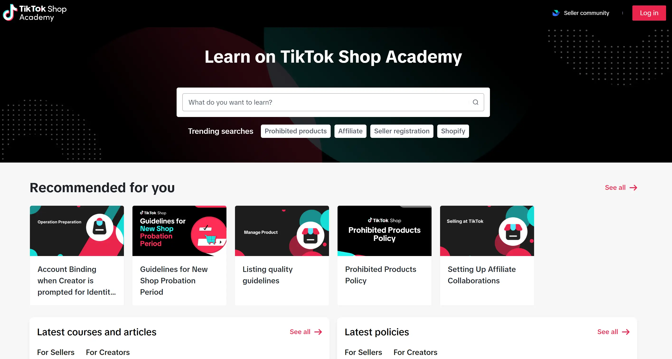 Recommended articles for TikTok Shop creators