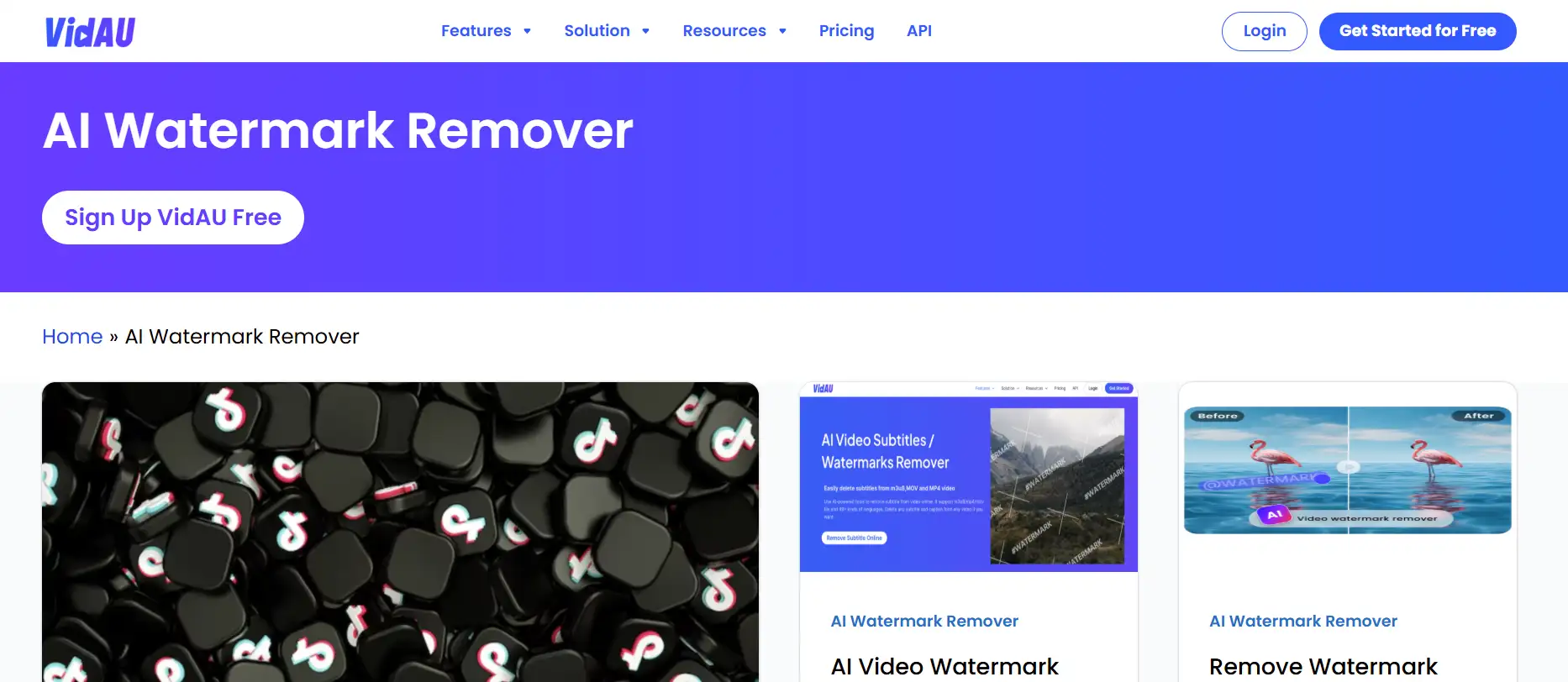 VidAU's homepage