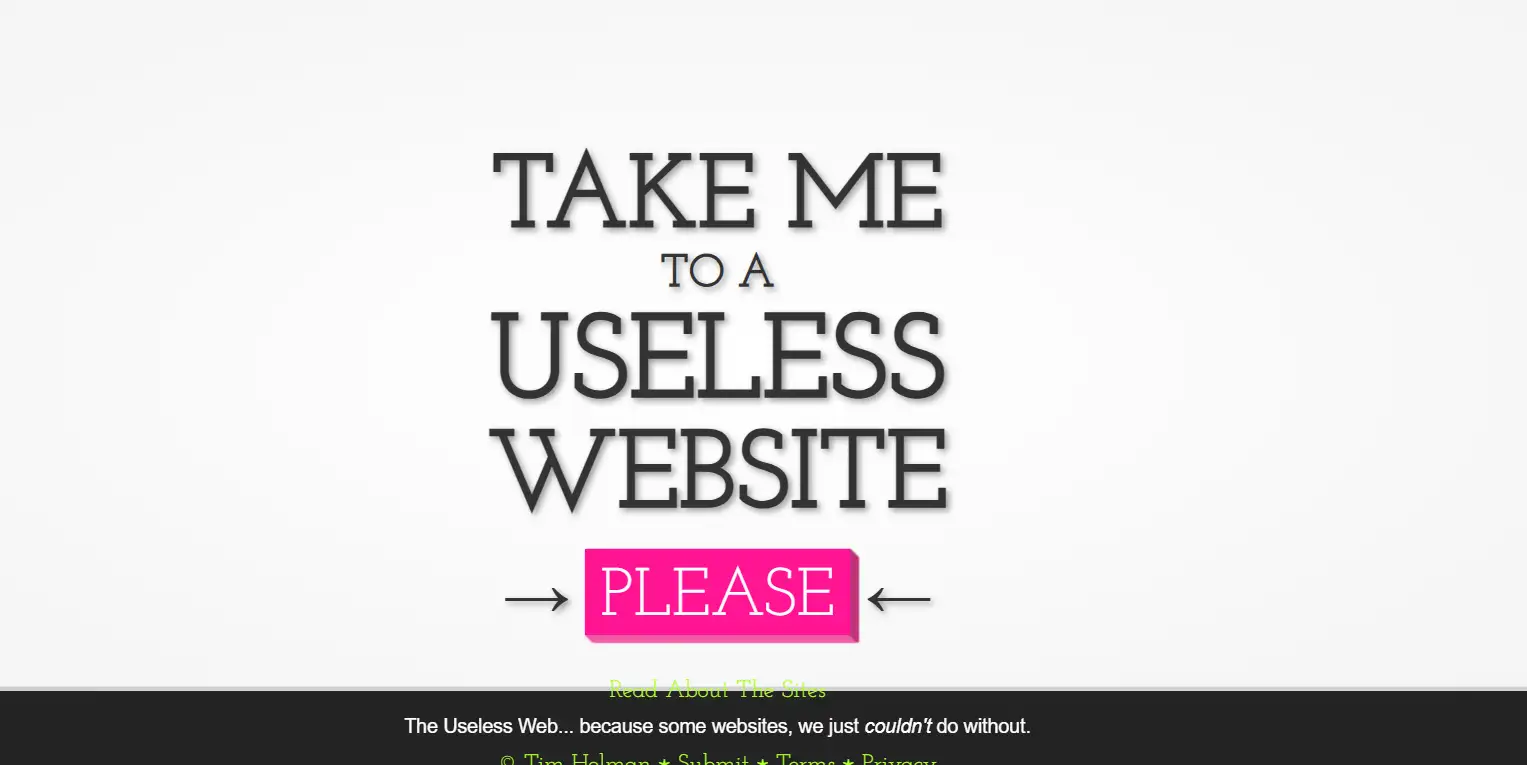 The Useless Web's homepage The Useless Web's homepage