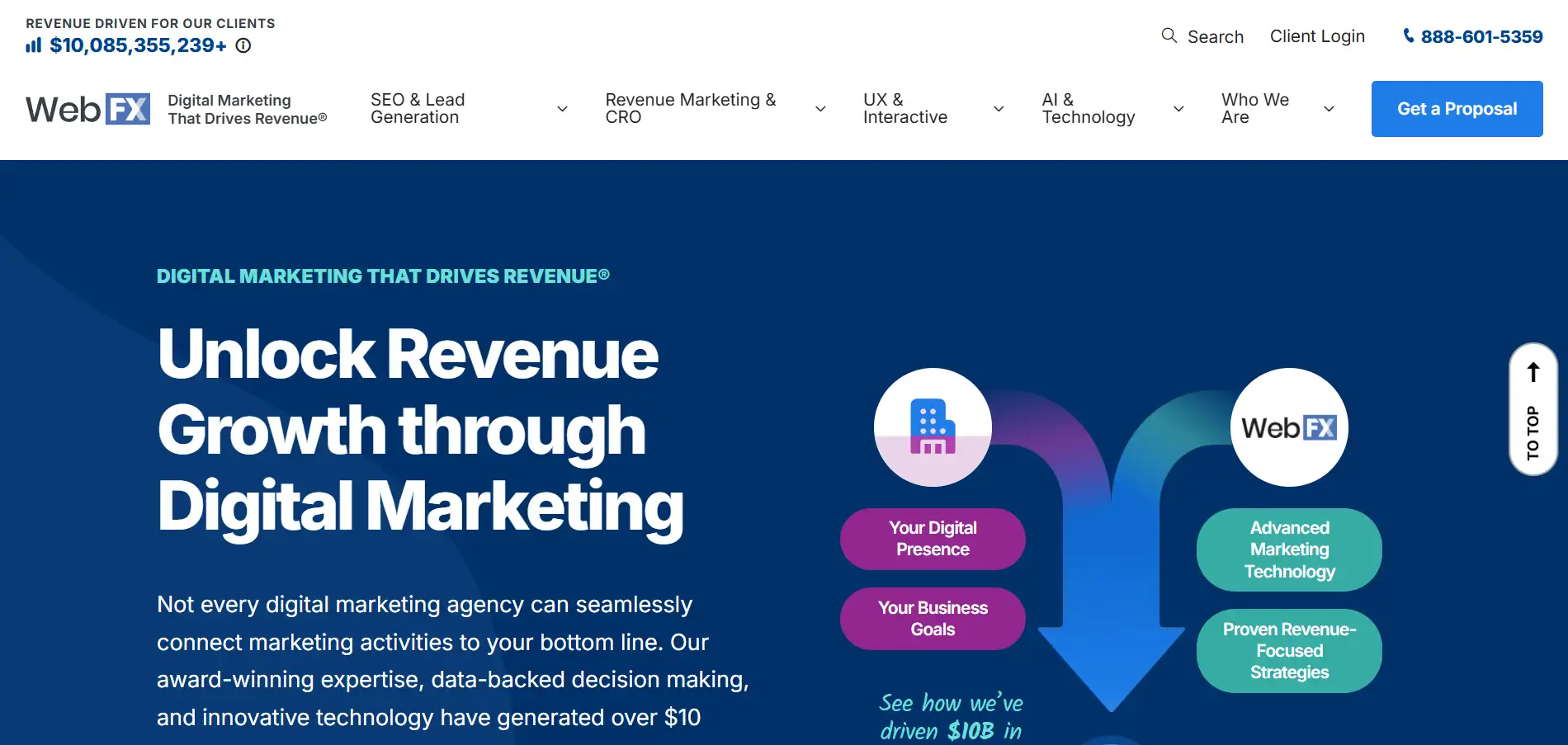 Homepage of WebFX