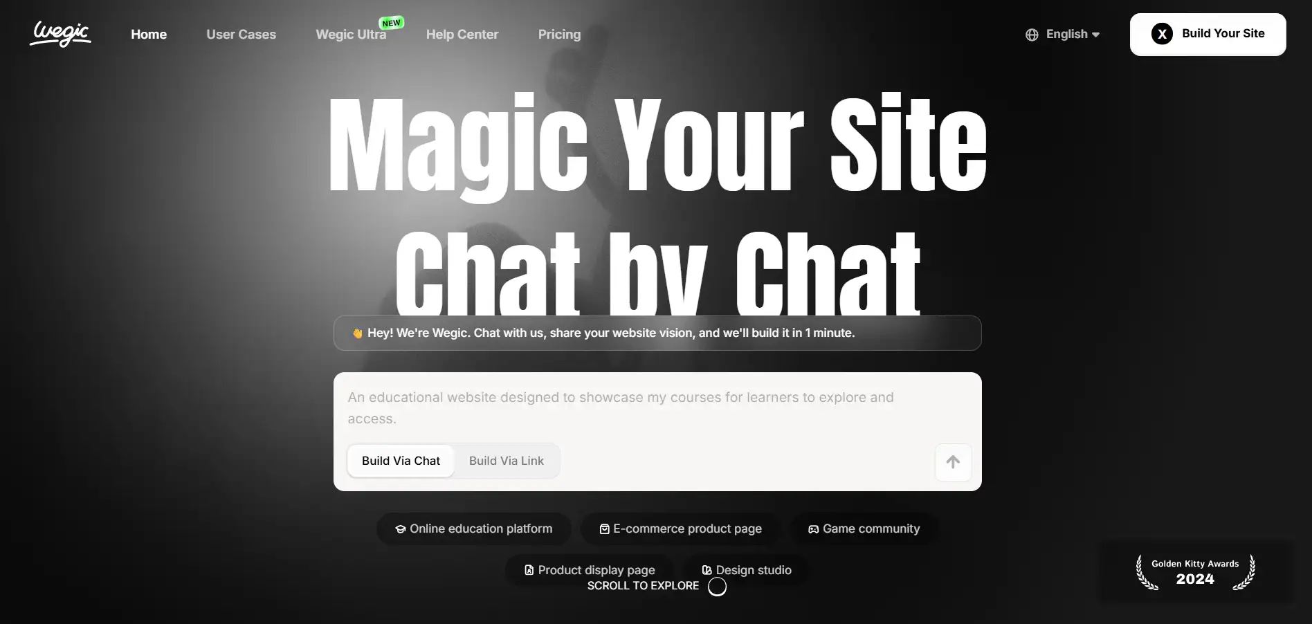 Chat with AI on Wegic Chat with AI on Wegic