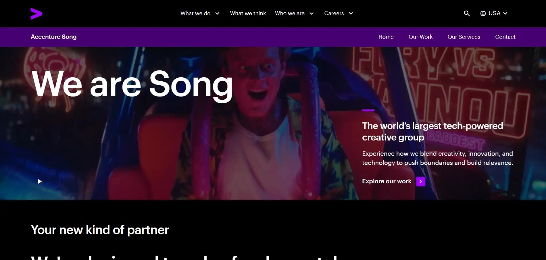 Homepage of Accenture Song Homepage of Accenture Song