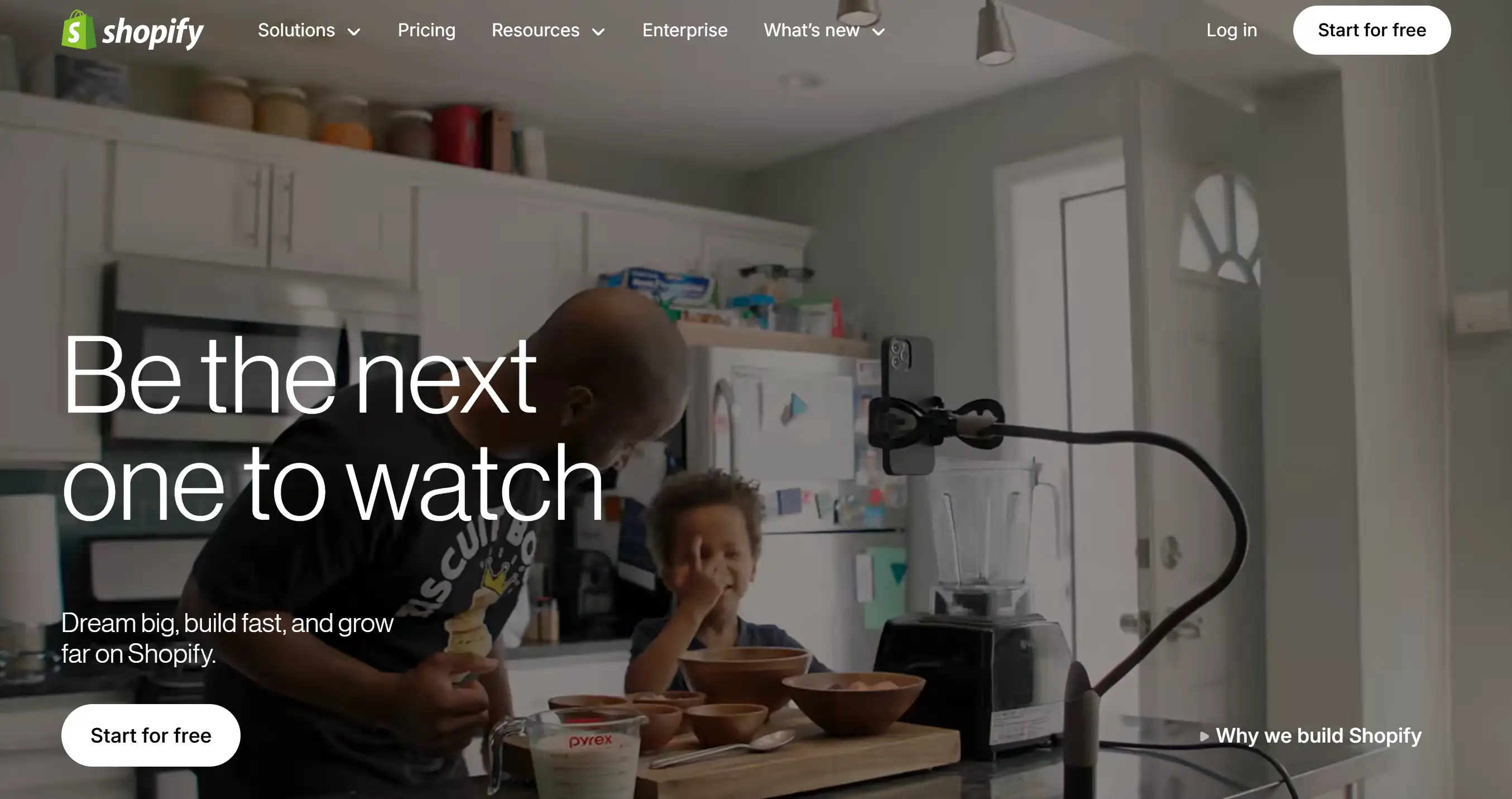 Homepage of Shopify - eCommerce platform for small businesses