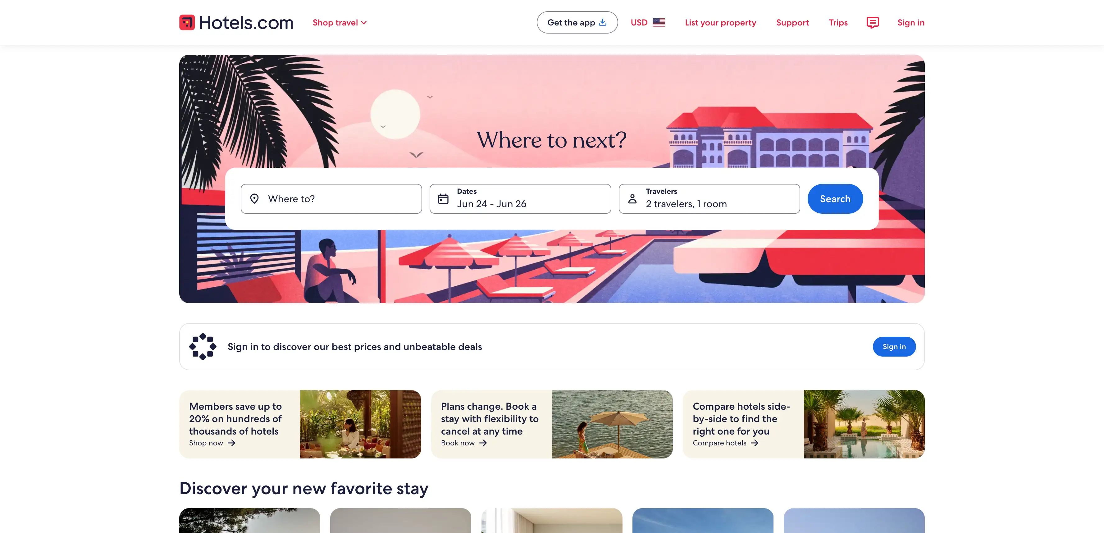 hotels website rewarding loyalty with free stays