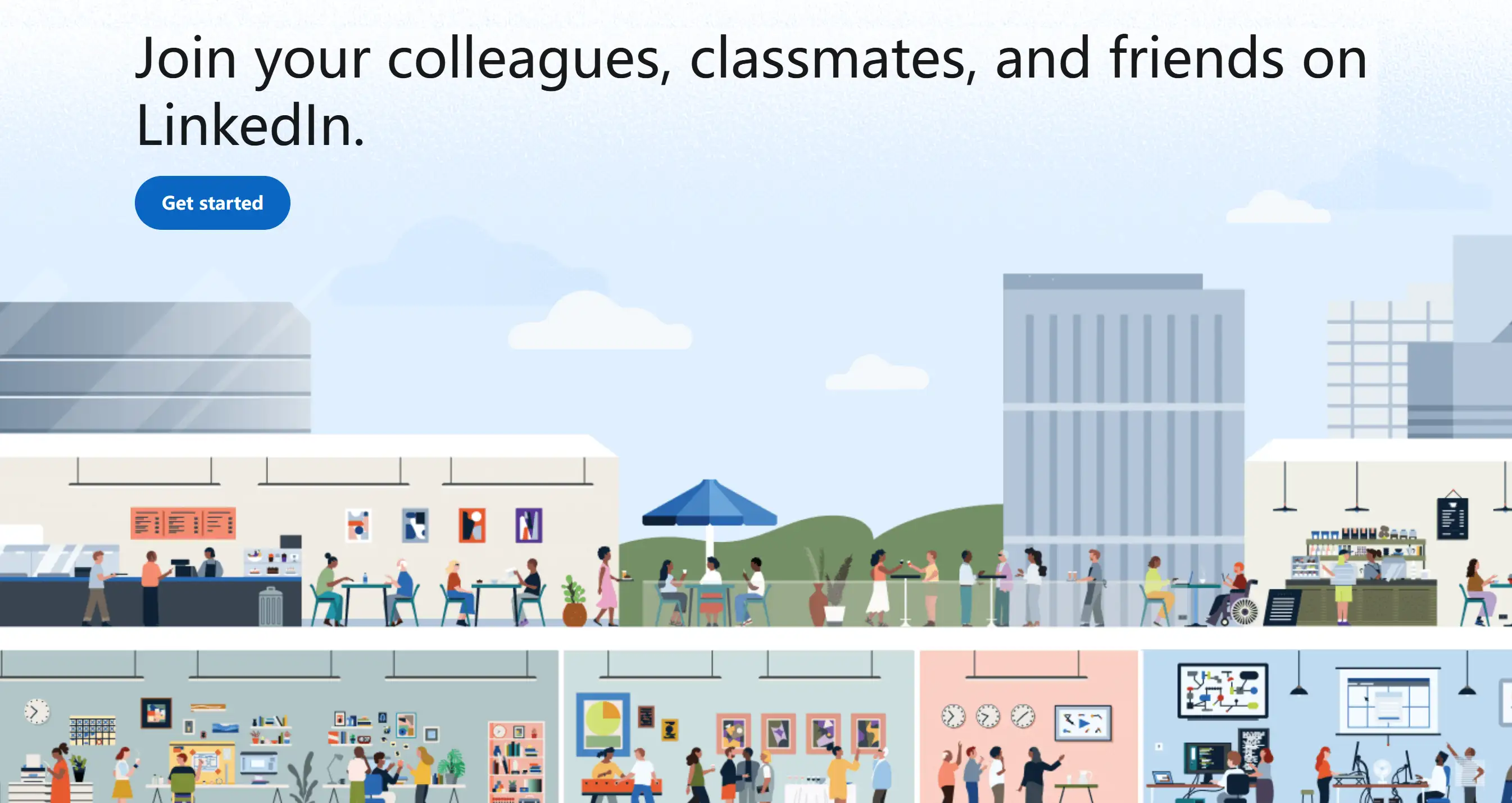 Homepage of LinkedIn