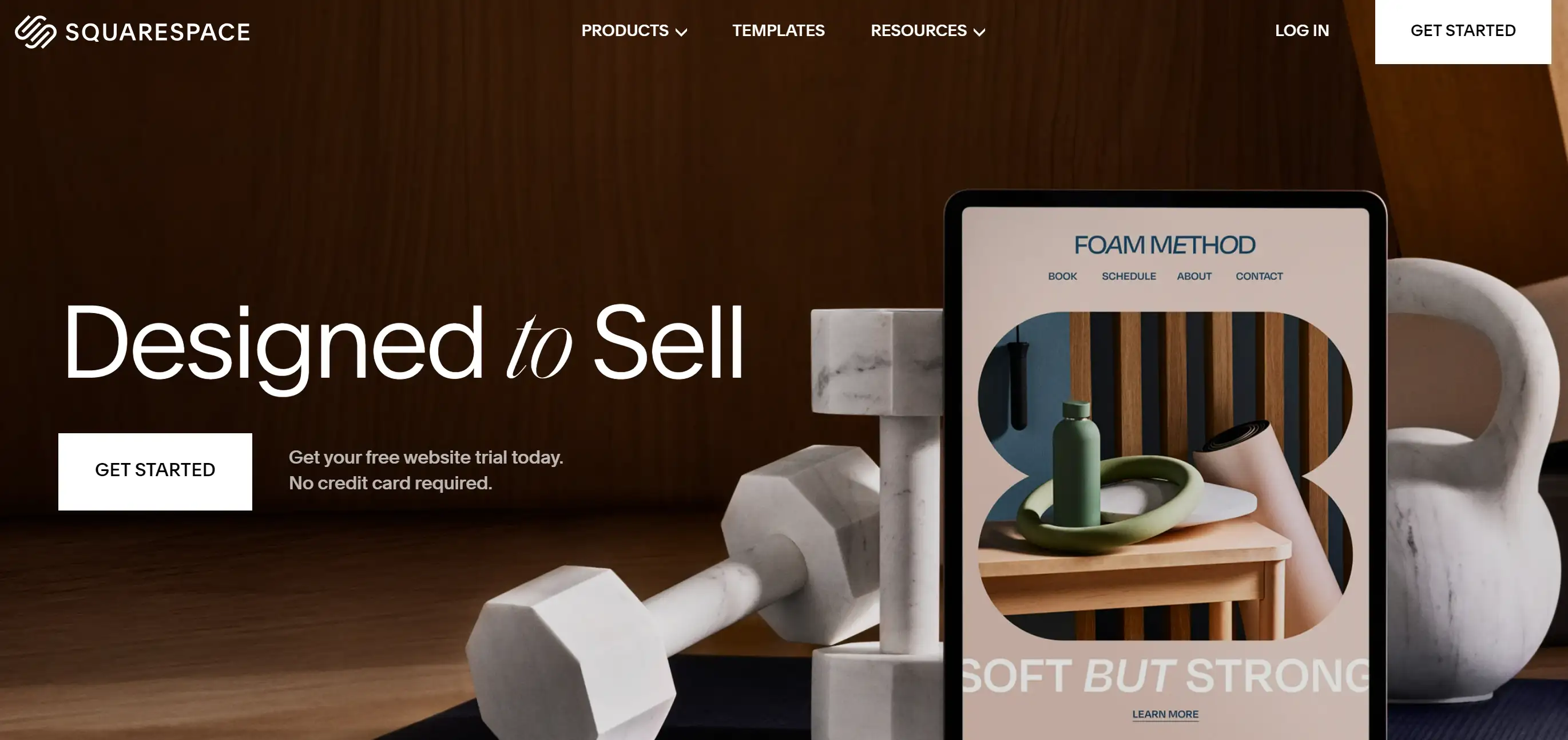 squarespace's homepage