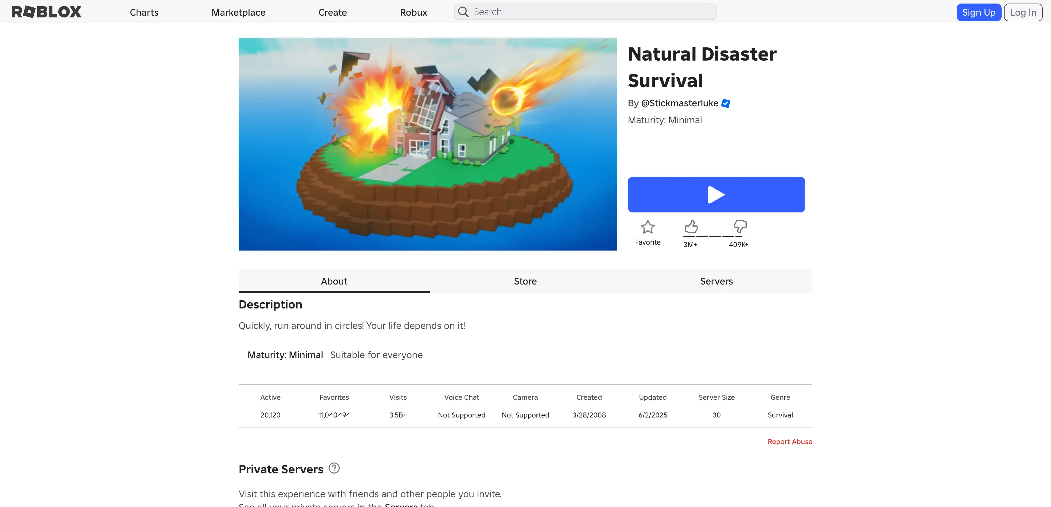 natural disaster survival roblox game