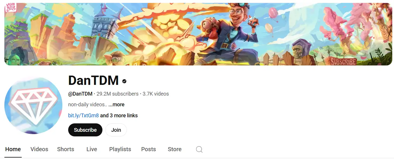 page of dantdm