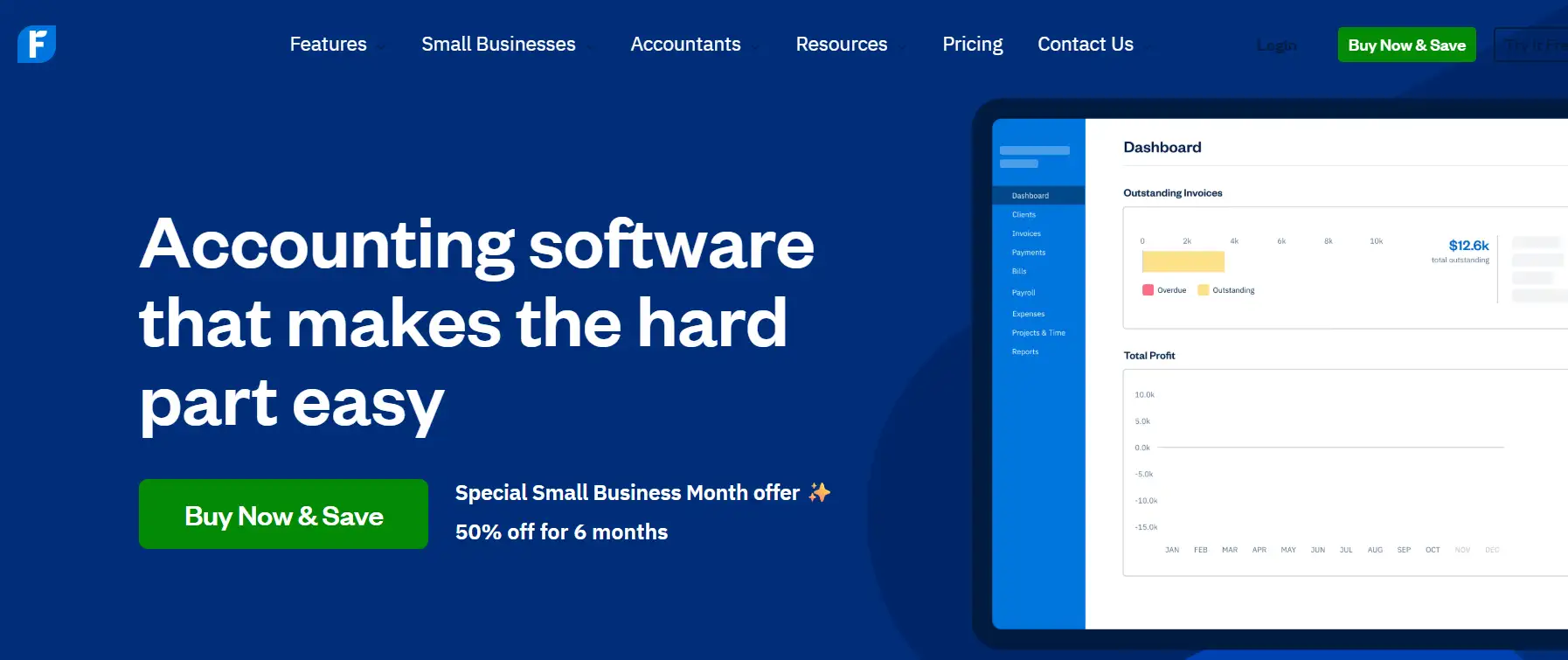 freshbooks homepage