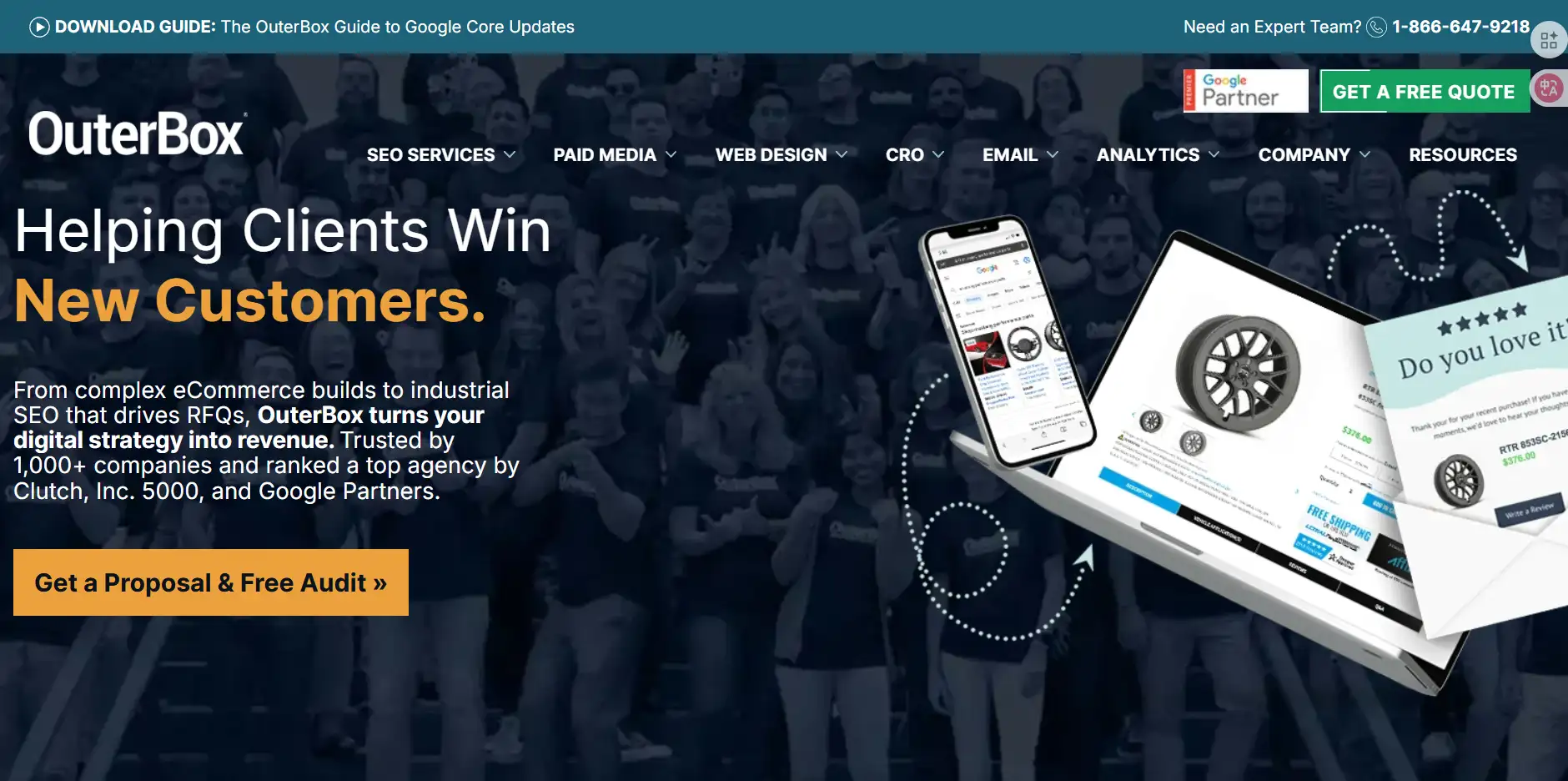 OuterBox's homepage