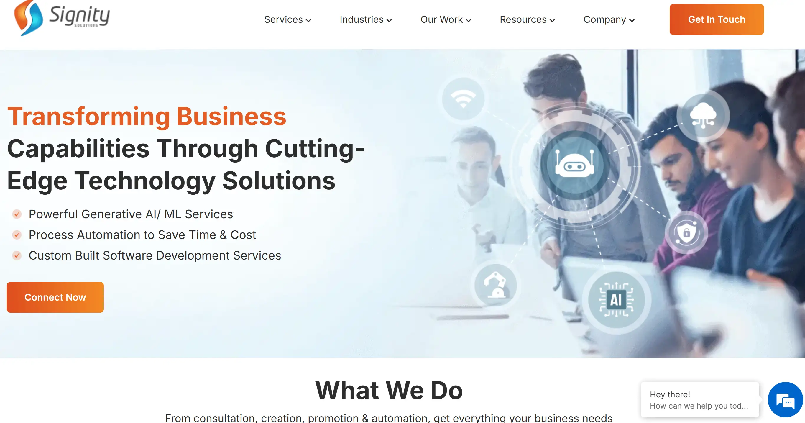 Homepage of Signity Solutions