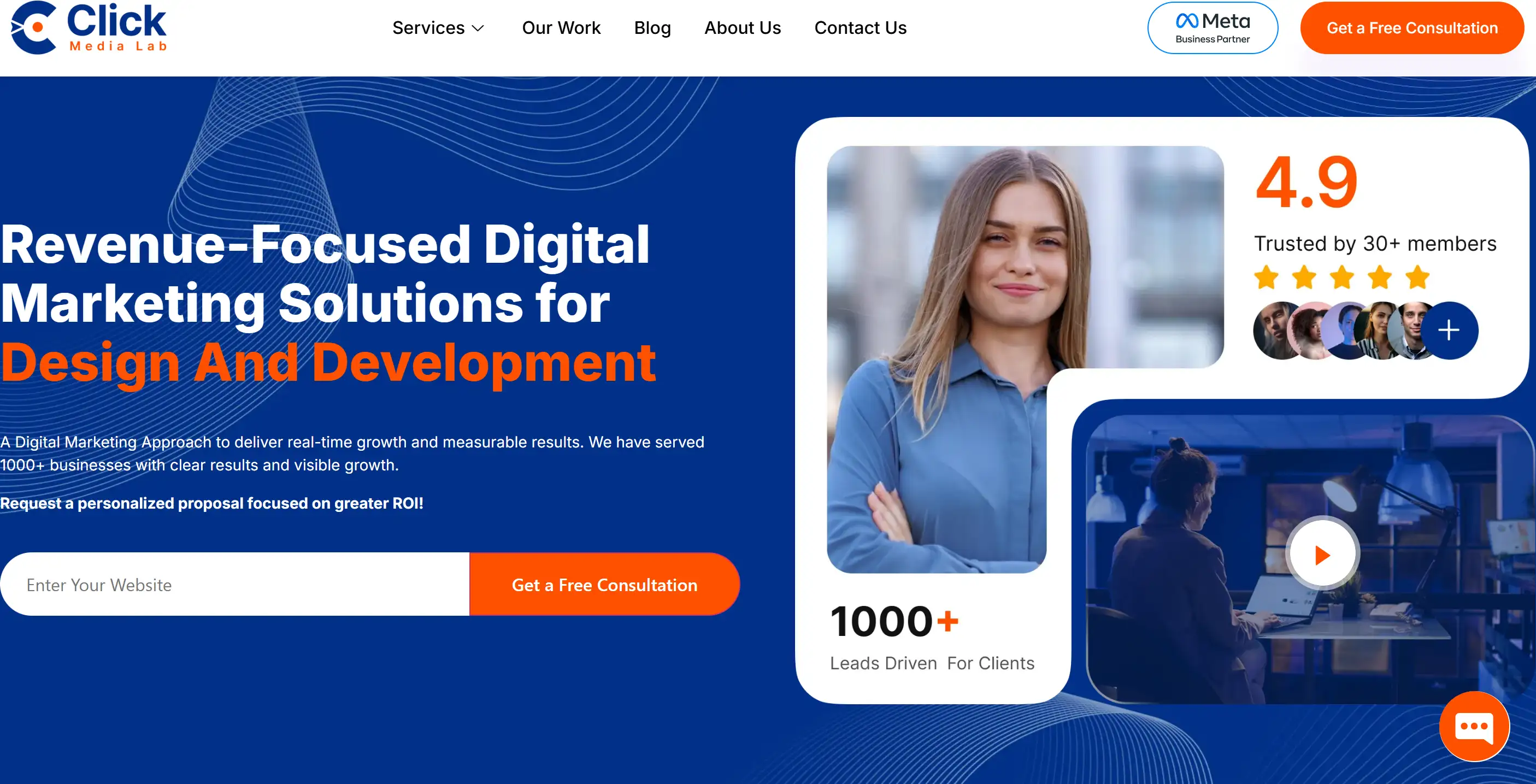 Homepage of Click Media Lab
