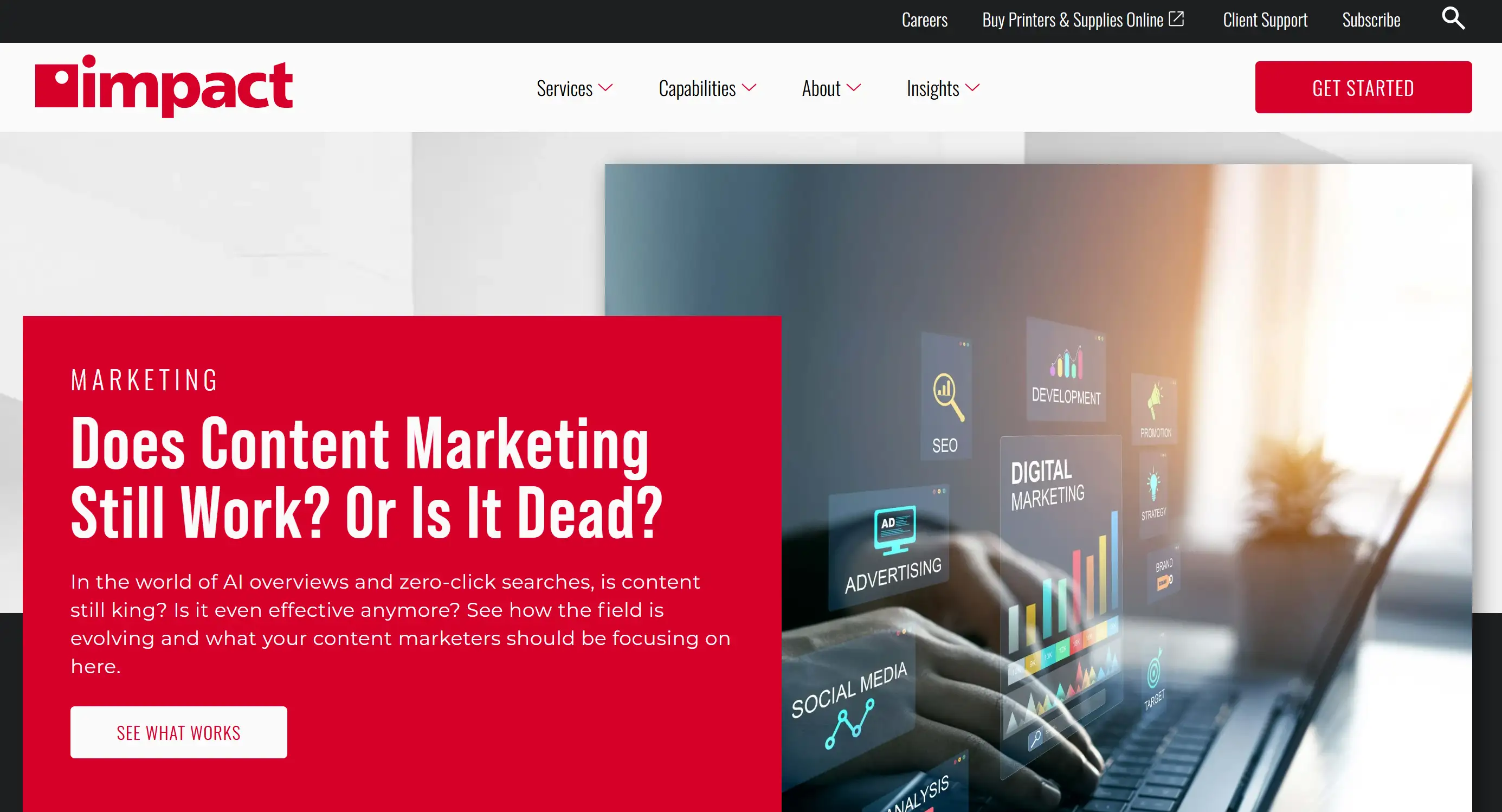 Homepage of Impact Networking
