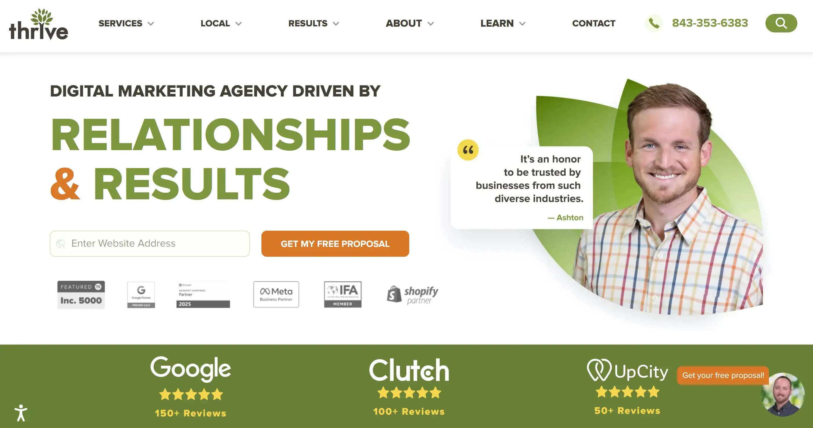 Homepage of Thrive Internet Marketing Agency Homepage of Thrive Internet Marketing Agency