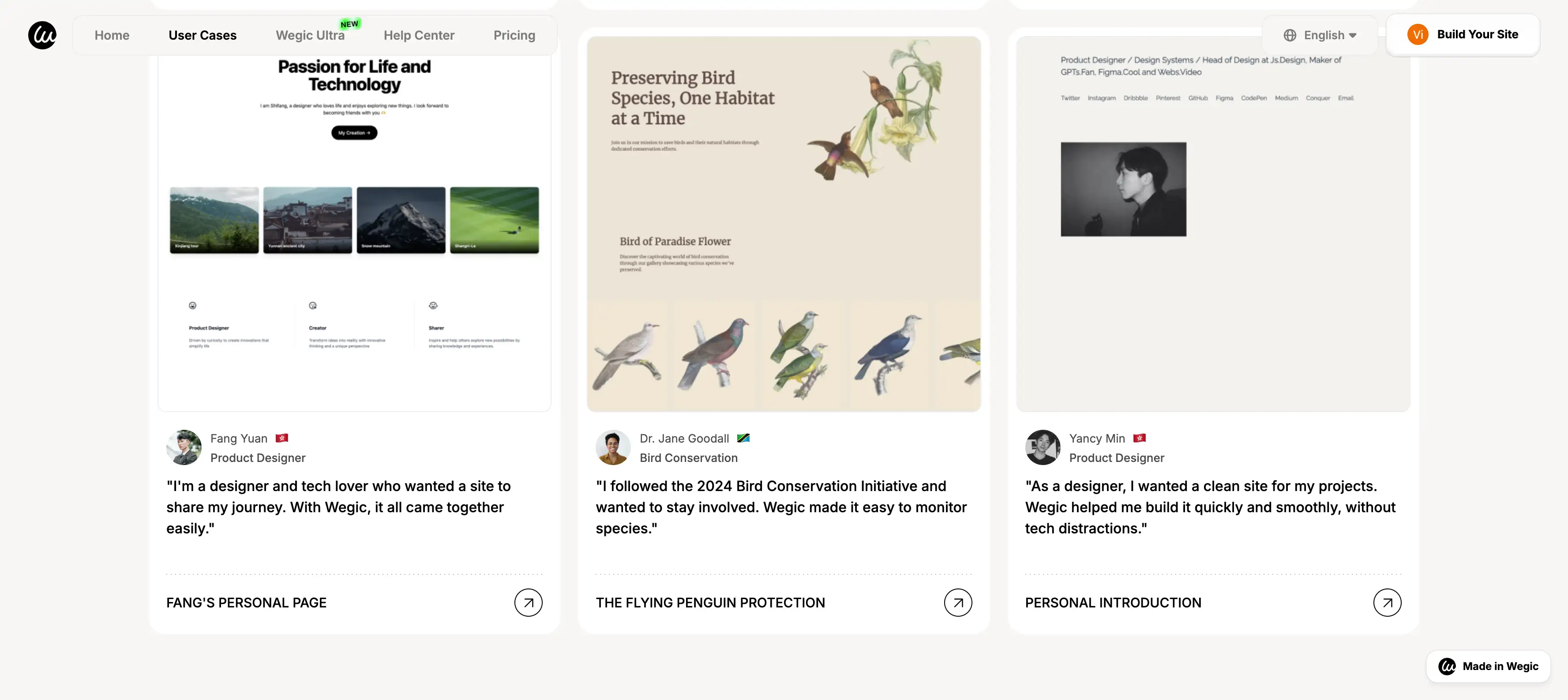 wegic built websites user cases
