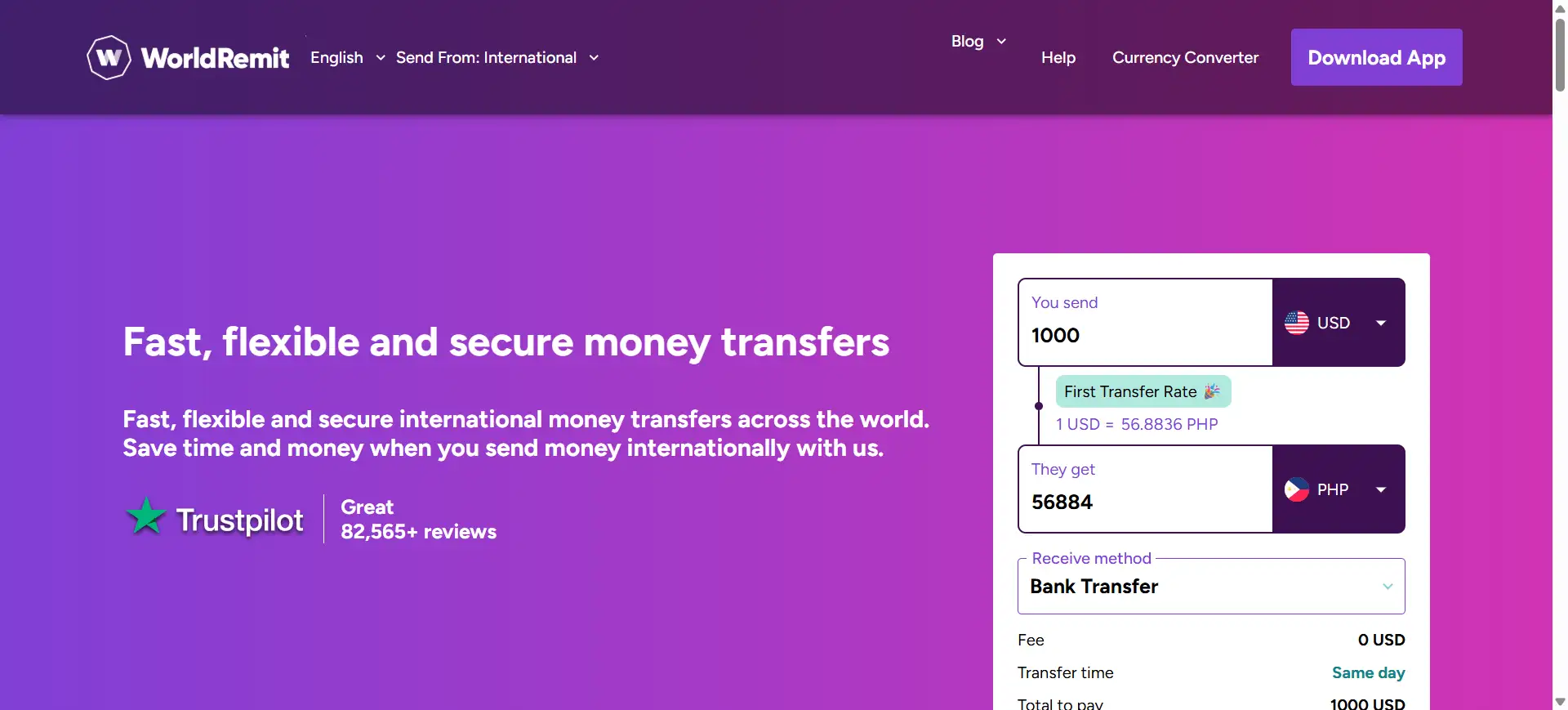 world remit official website