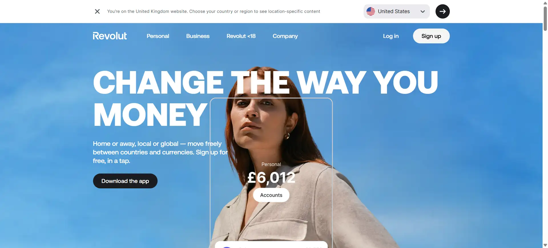 revolut landing page