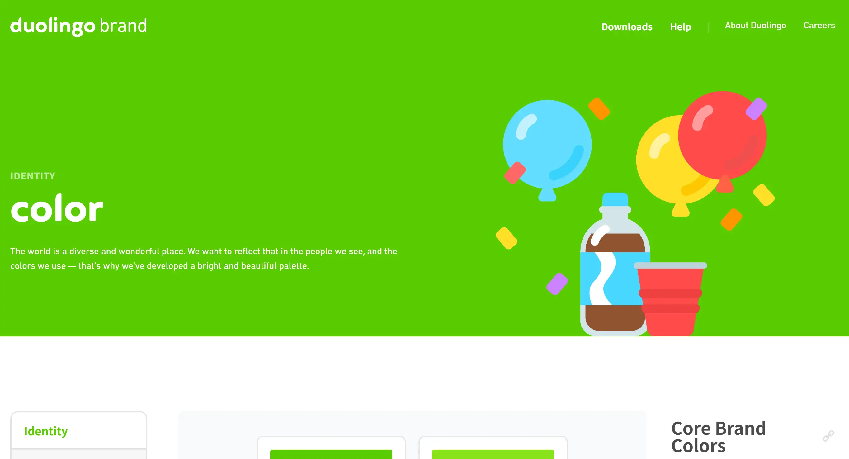 Duolingo brand color showcase