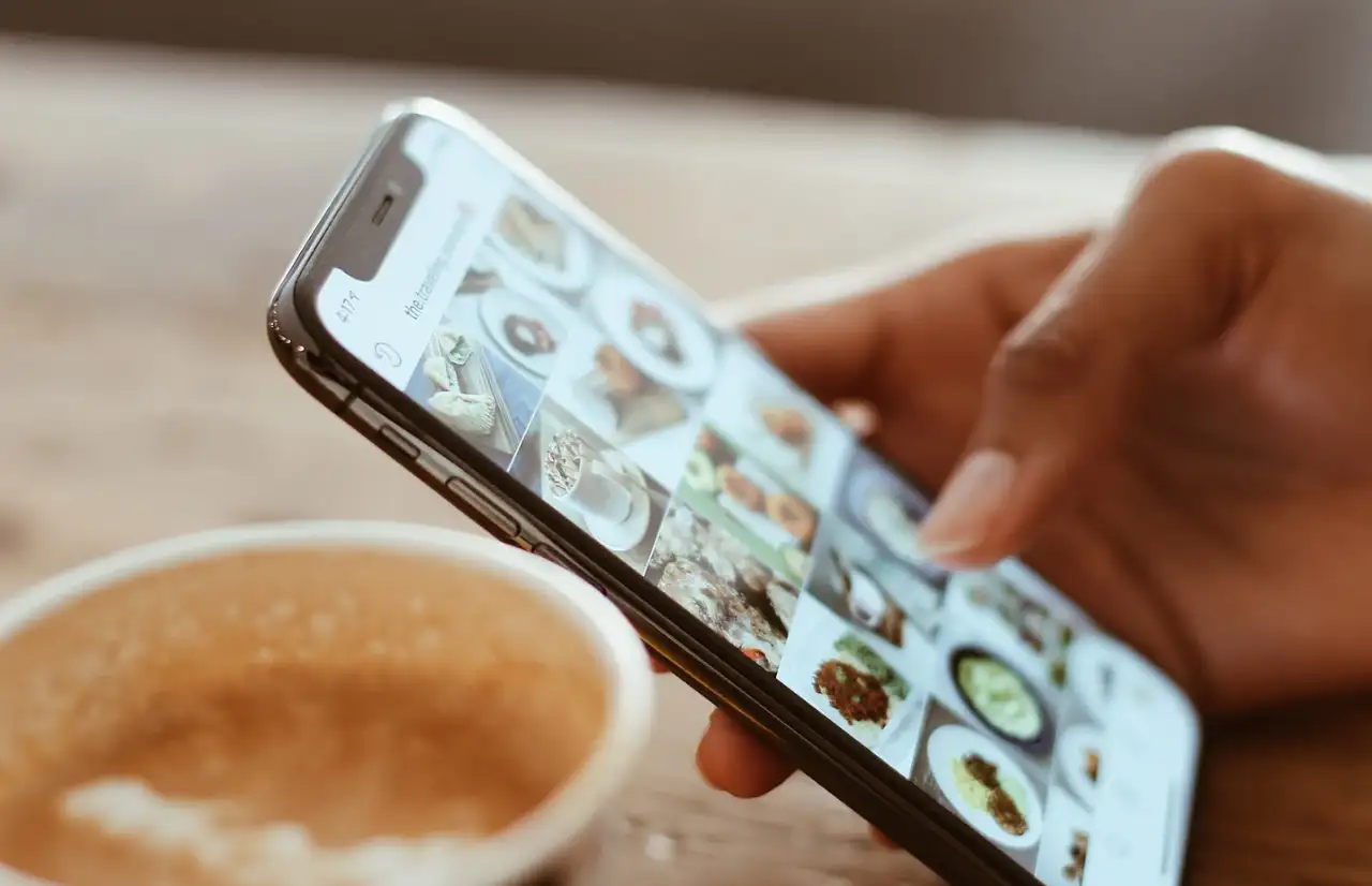 people taking phones for a cup of coffee