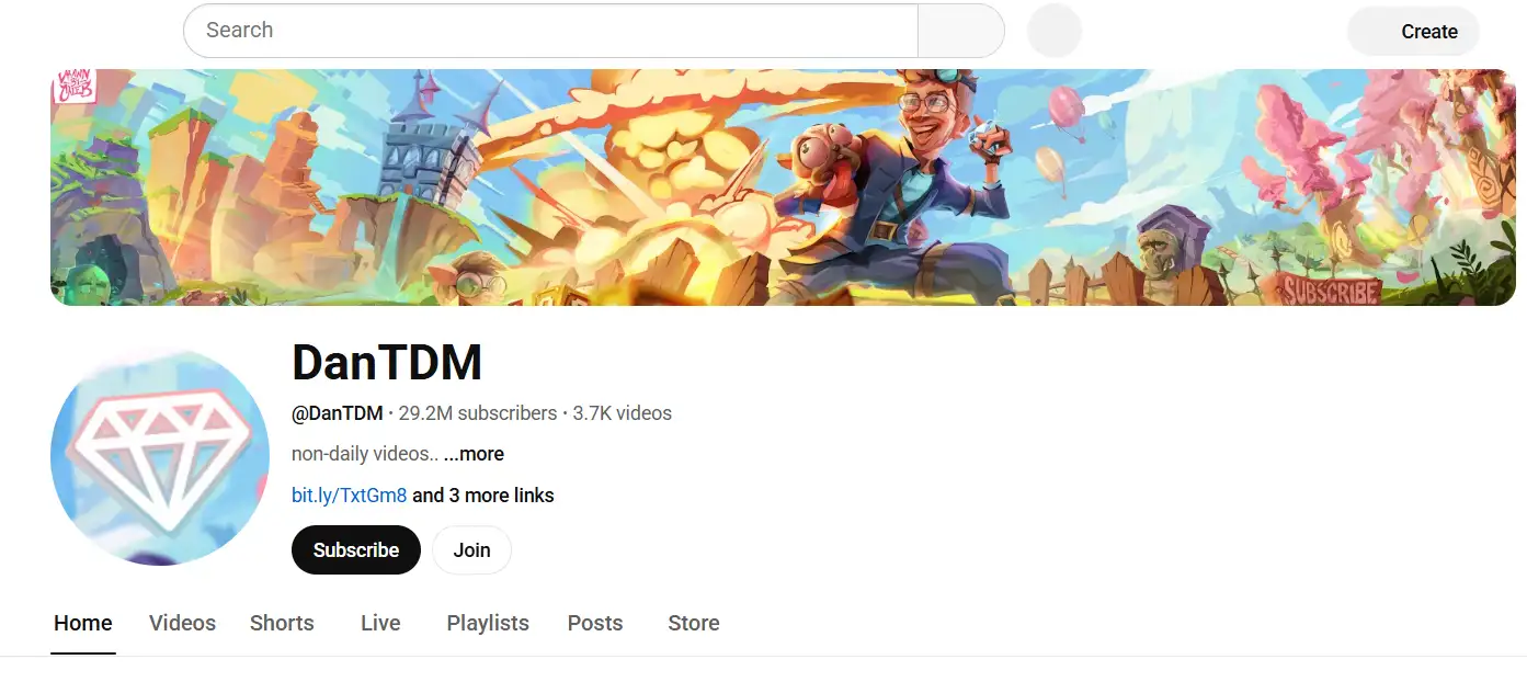 page of dantdm
