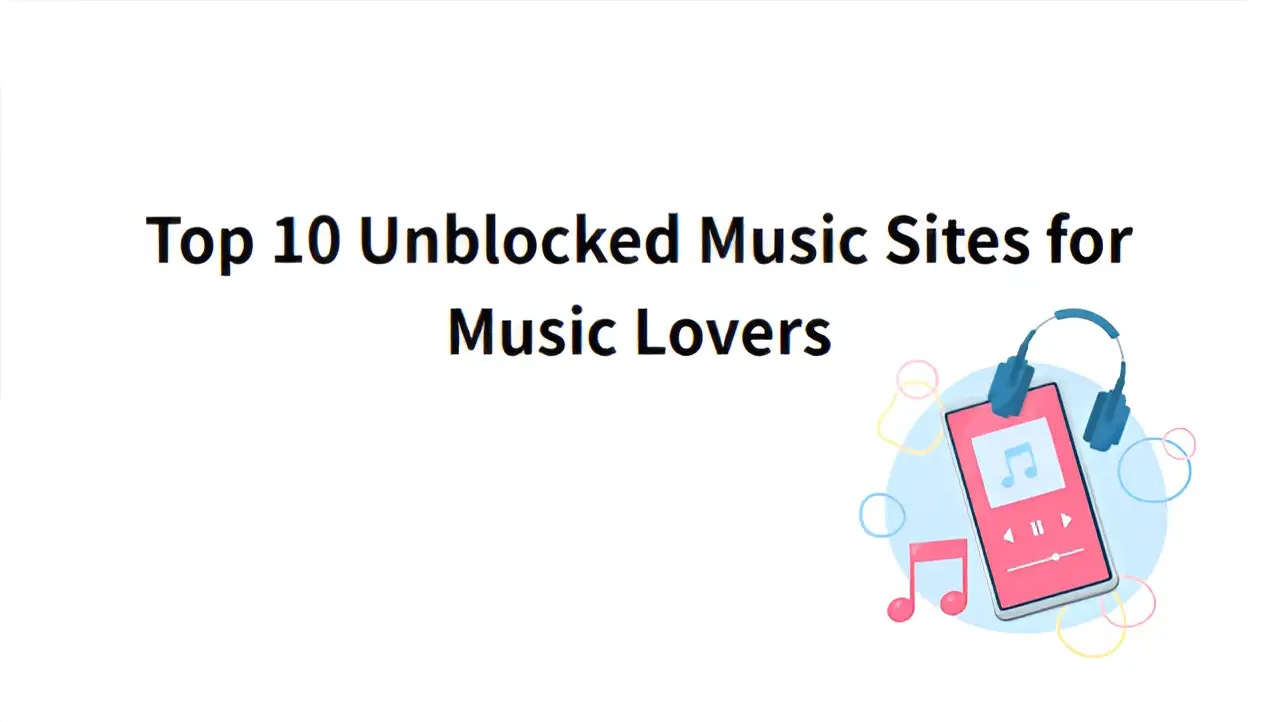 the phone playing music shows "unblock music websites"