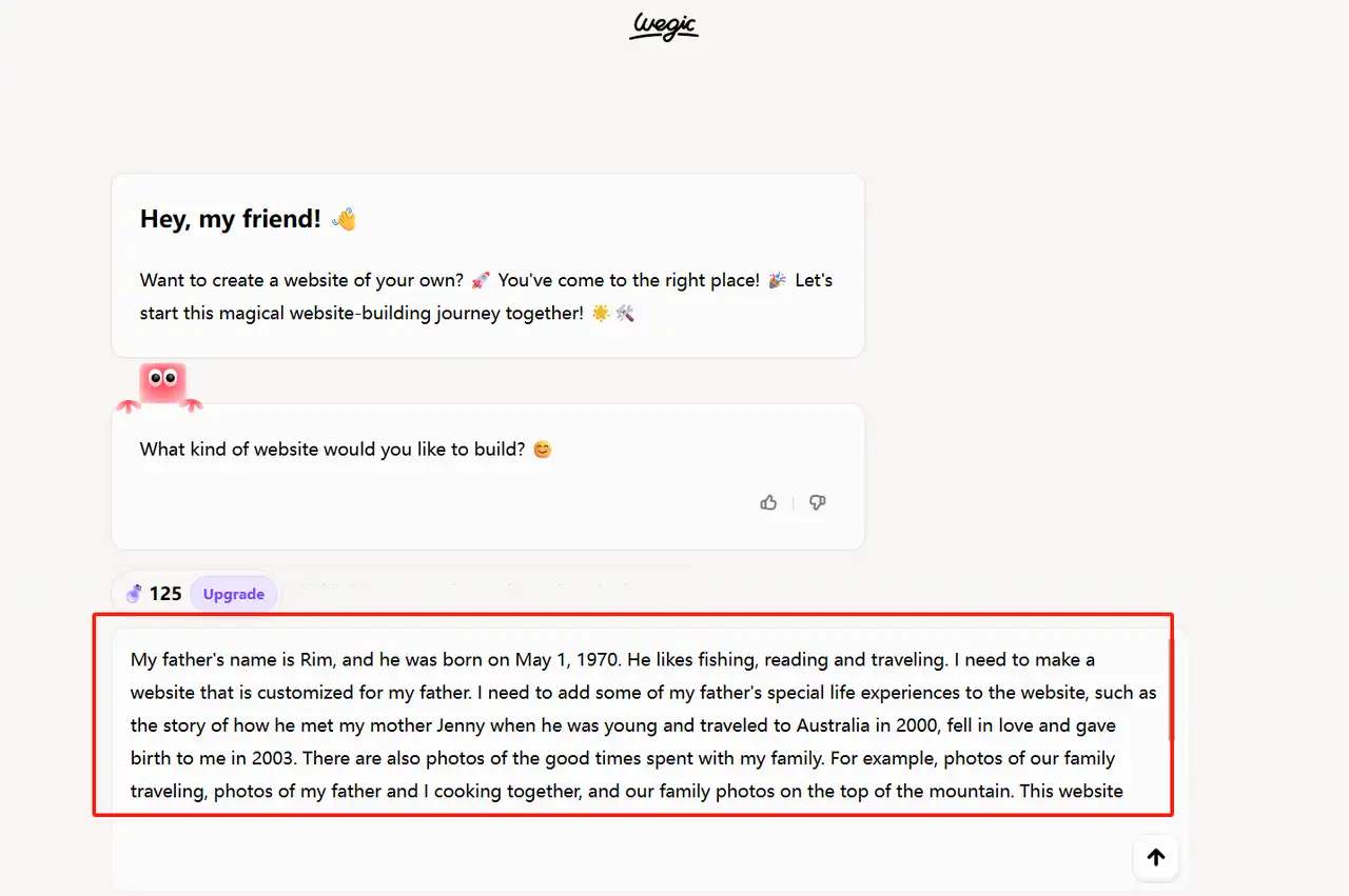 describe the needs of the website