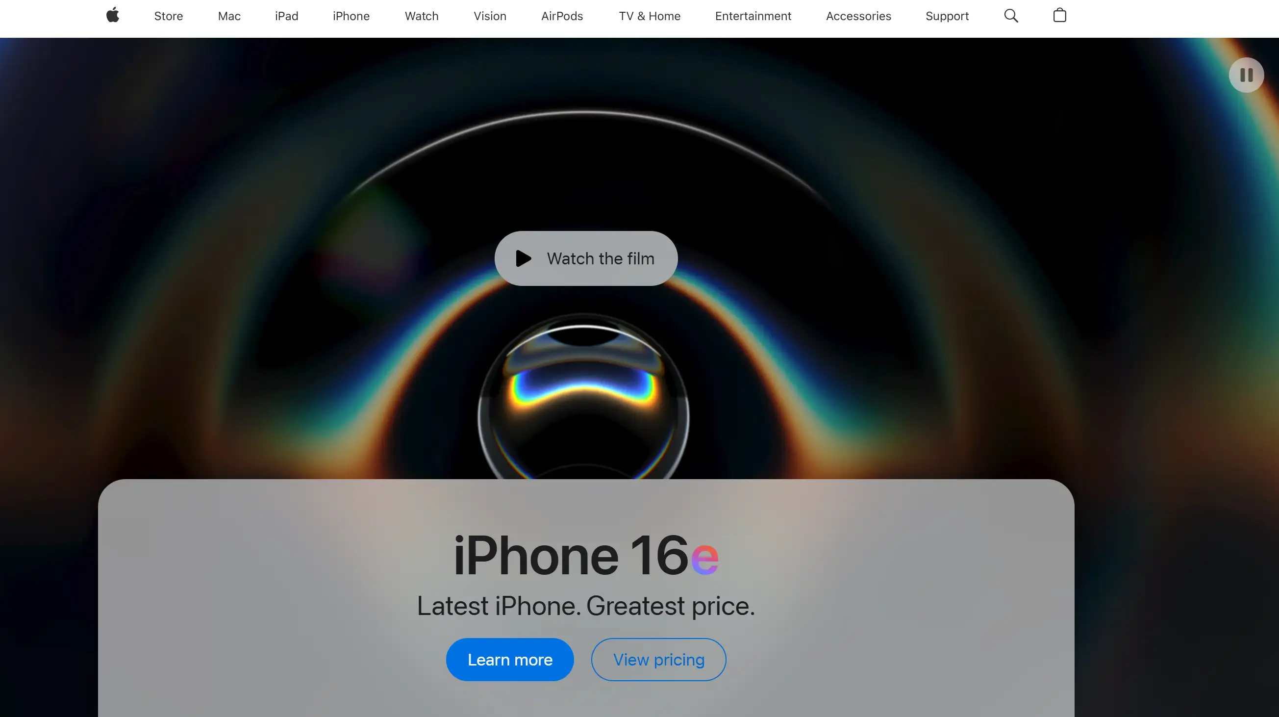 Apple's homepage