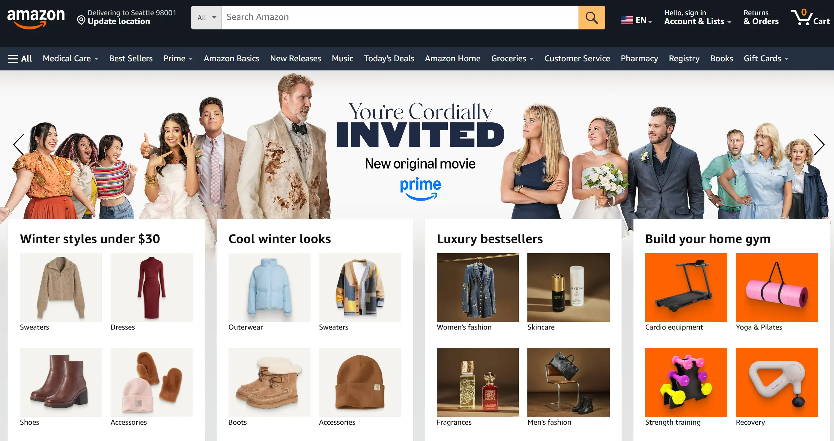 Amazon's homepage