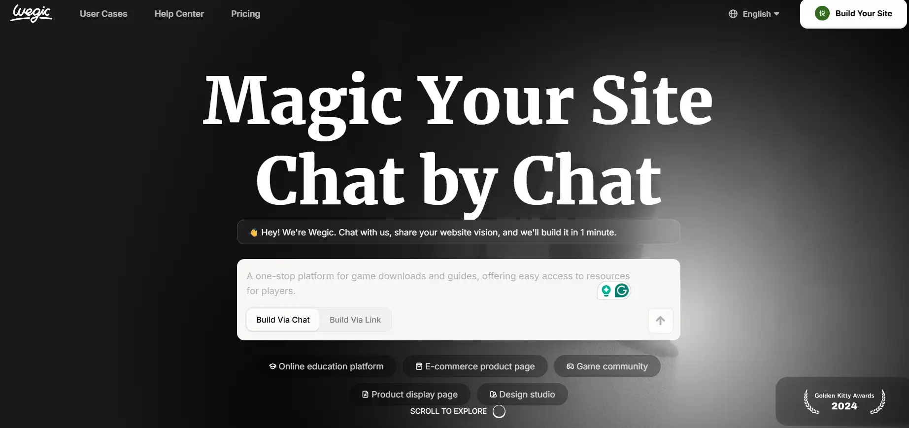 Wegic AI website builder