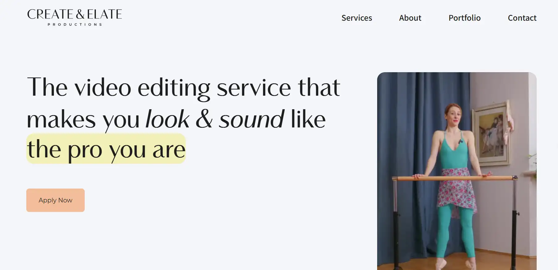 Create & Elevate homepage