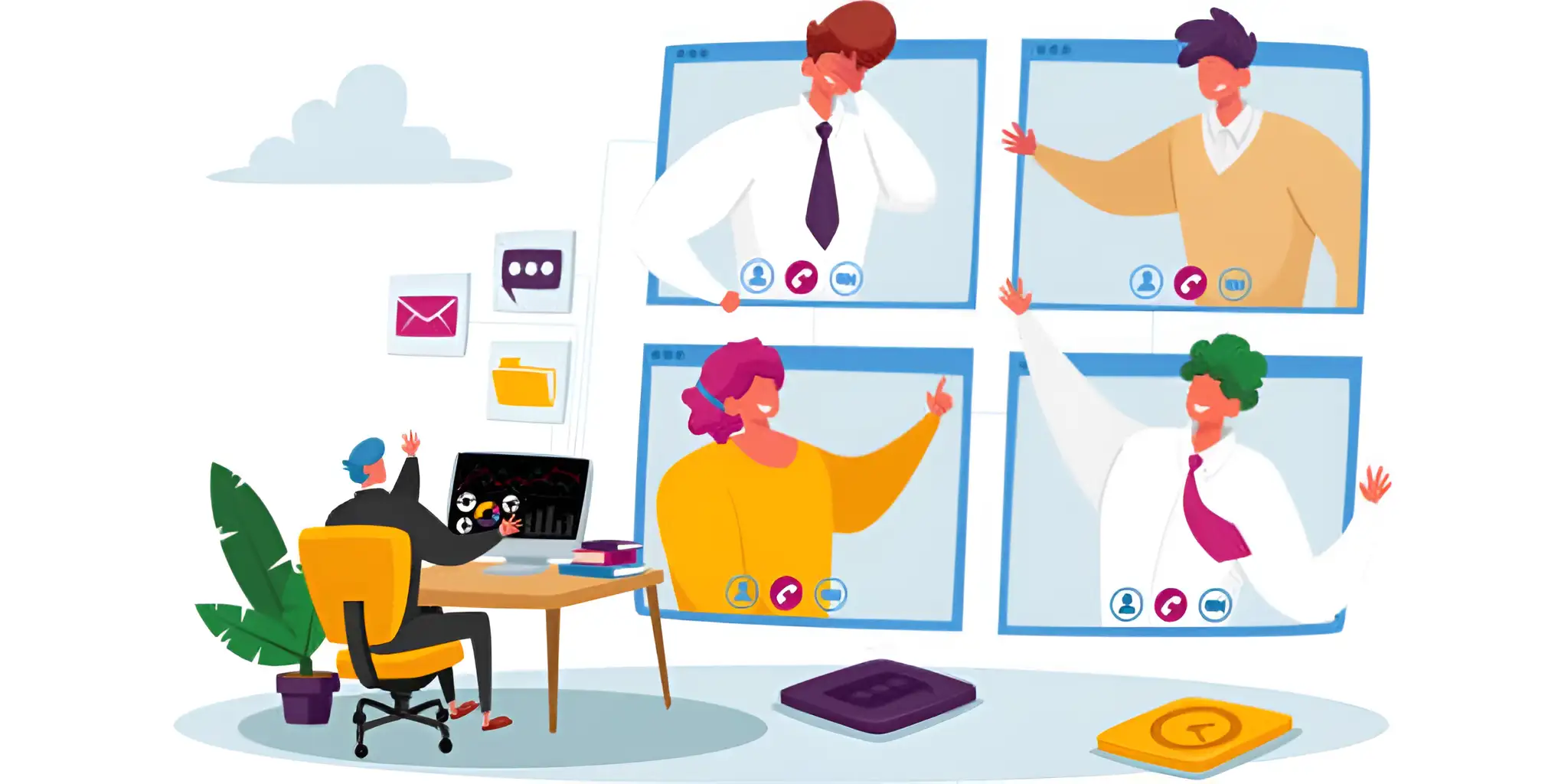 people are communicating using communication tools