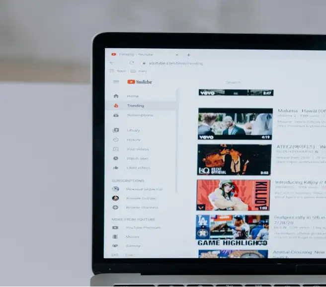 desktop showing youtube videos