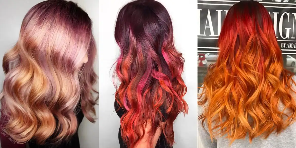 A close-up of a fiery red-to-orange ombre hairstyle, showcasing a vibrant color blend inspired by a website 'call to action' button. A close-up of a fiery red-to-orange ombre hairstyle, showcasing a vibrant color blend inspired by a website 'call to action' button.