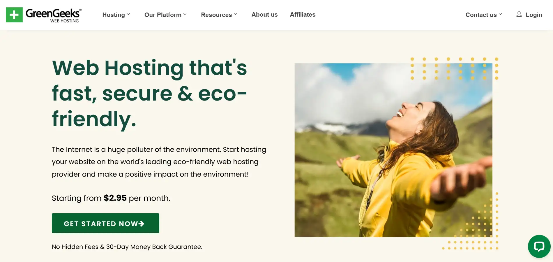 Homepage of GreenGeeks Homepage of GreenGeeks