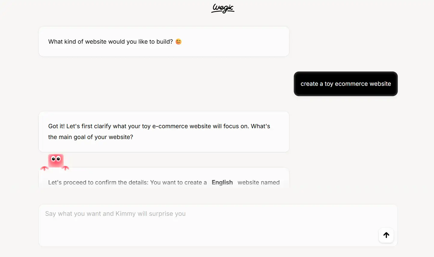 Chatting with AI on Wegic Chatting with AI on Wegic