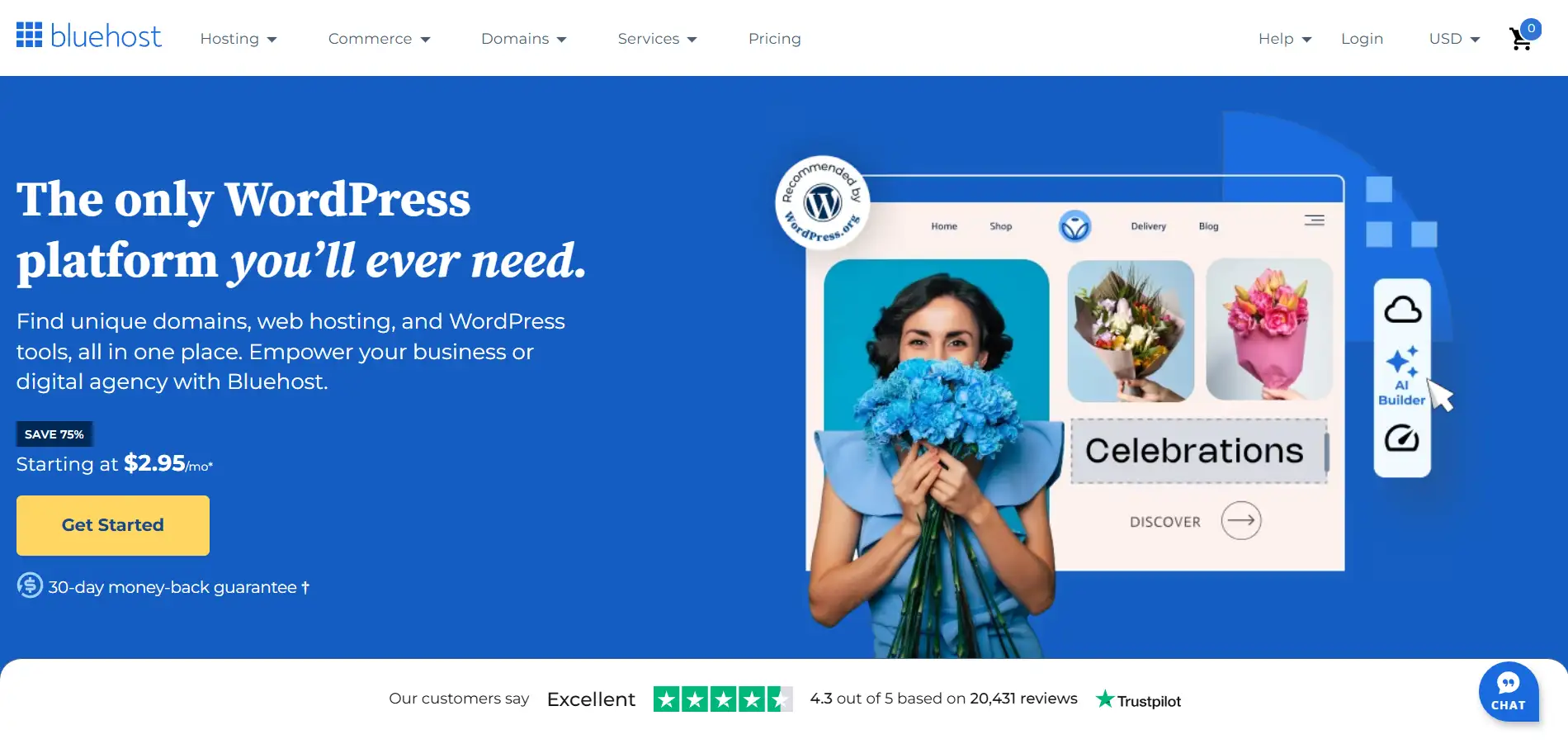 Homepage of Blueshot