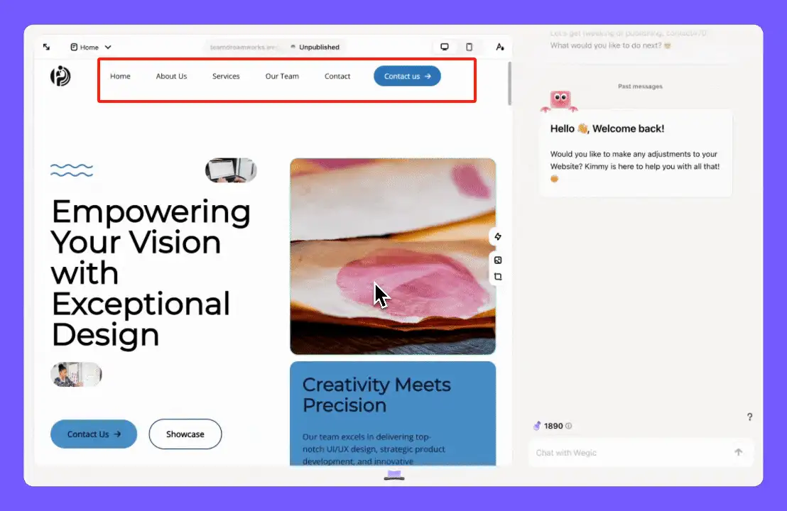 clear and simple navigation bar