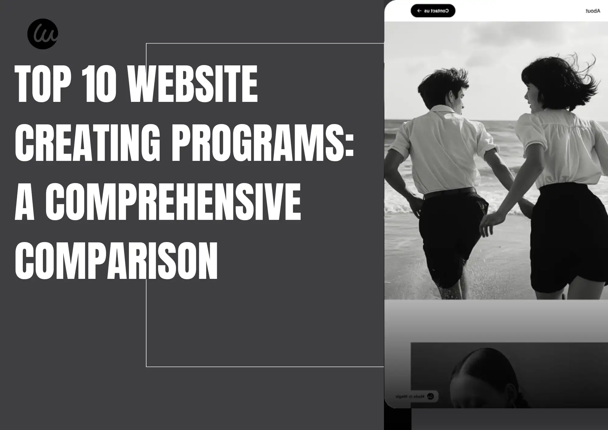 banner showing 'top 10 website creating programs, a comprehensive comaprison'