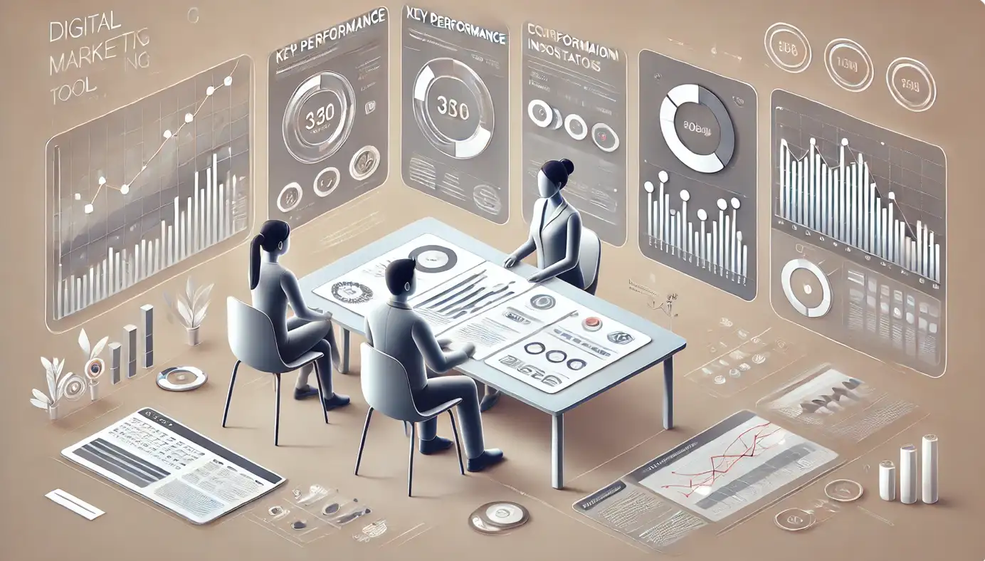 Digital marketing team analyzing web traffic and conversion data for strategic insights