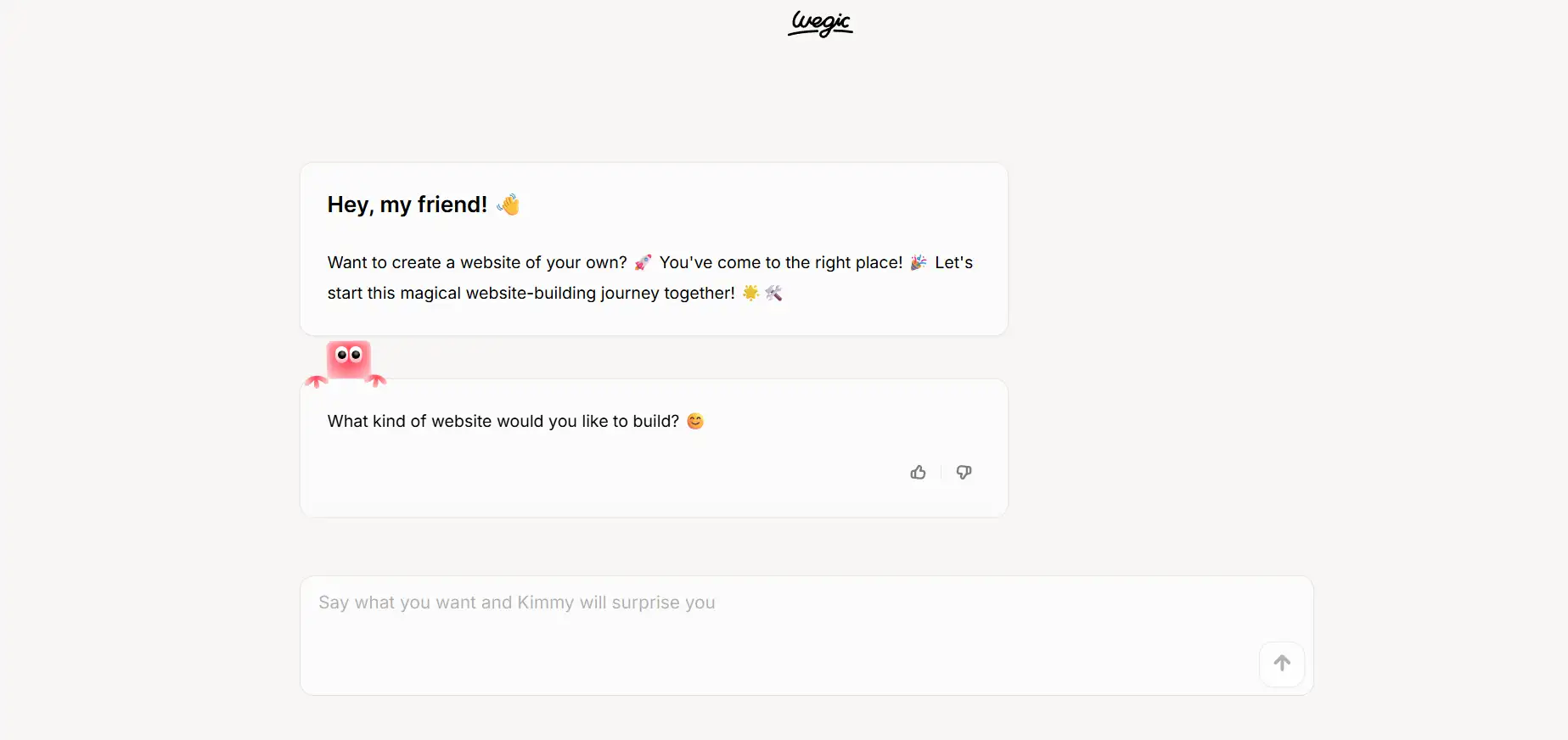 wegic website building process