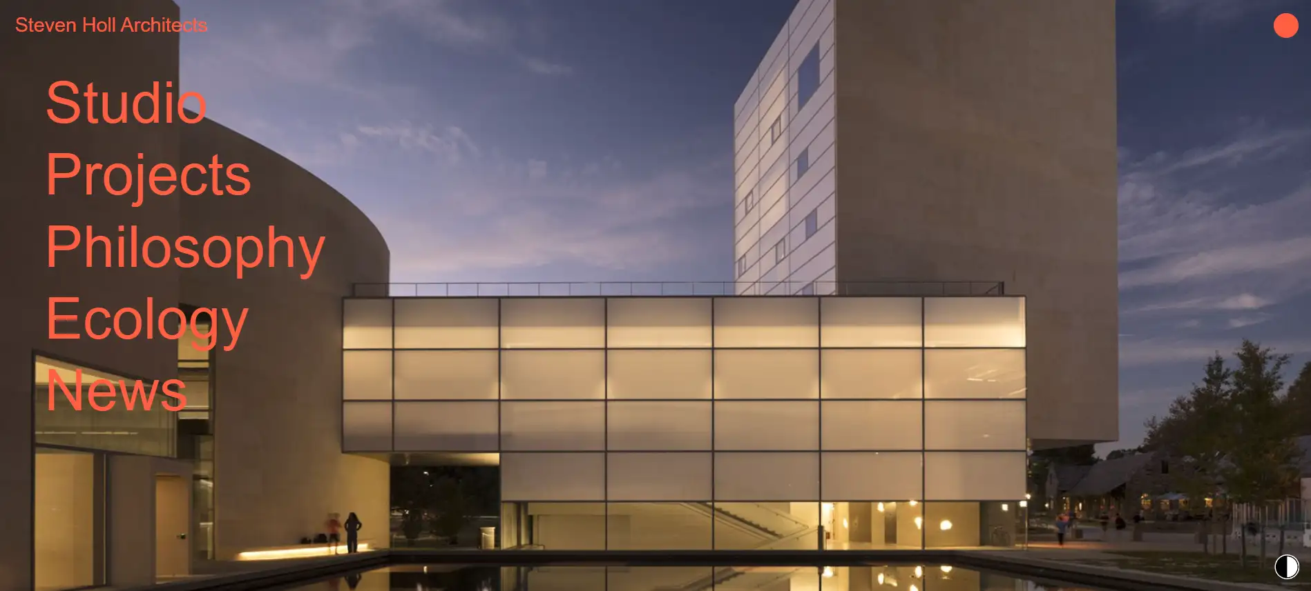 Homepage of Steven Holl Architects