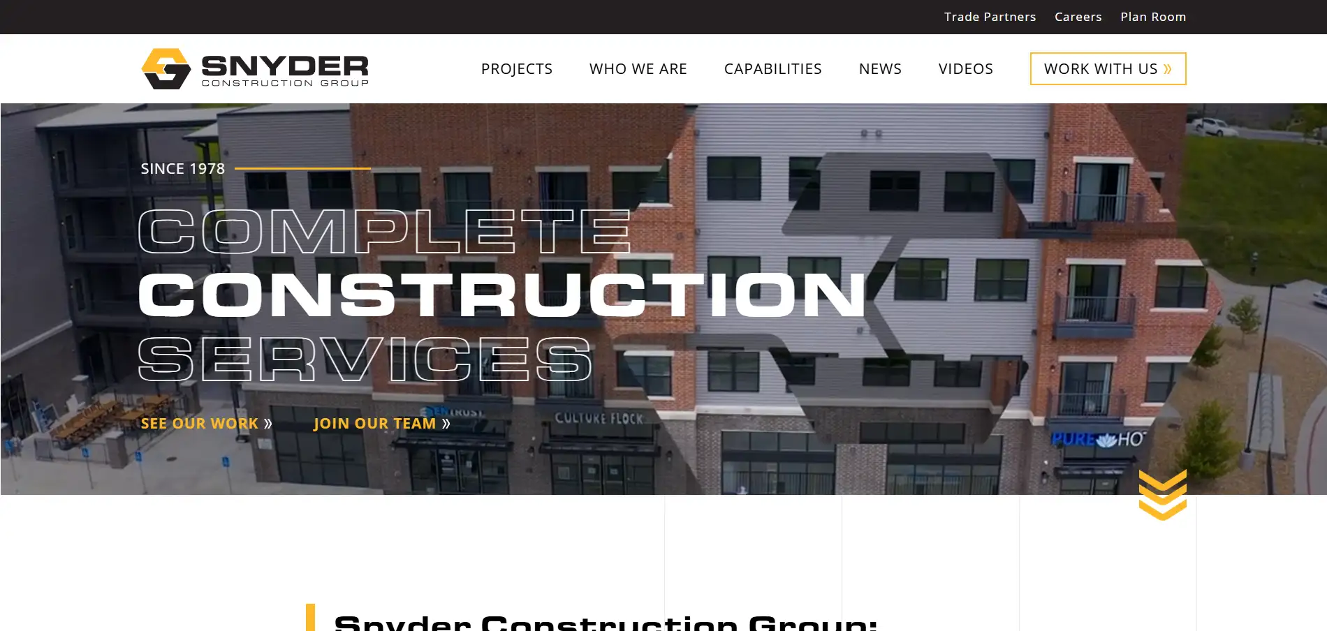 Homepage of Snyder Construction Group